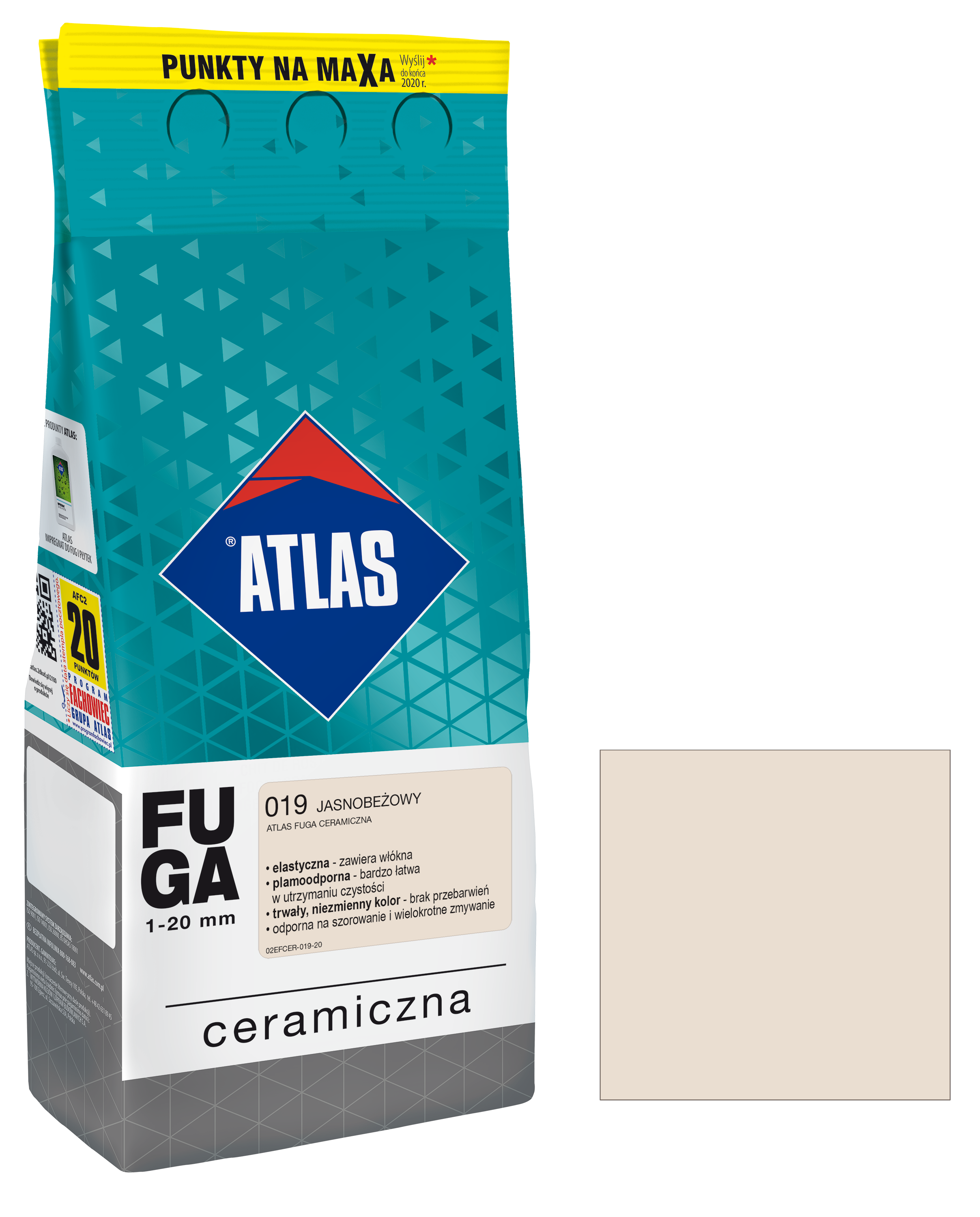 Fuga ceramiczna 019 jasnobeżowy 2 kg Atlas