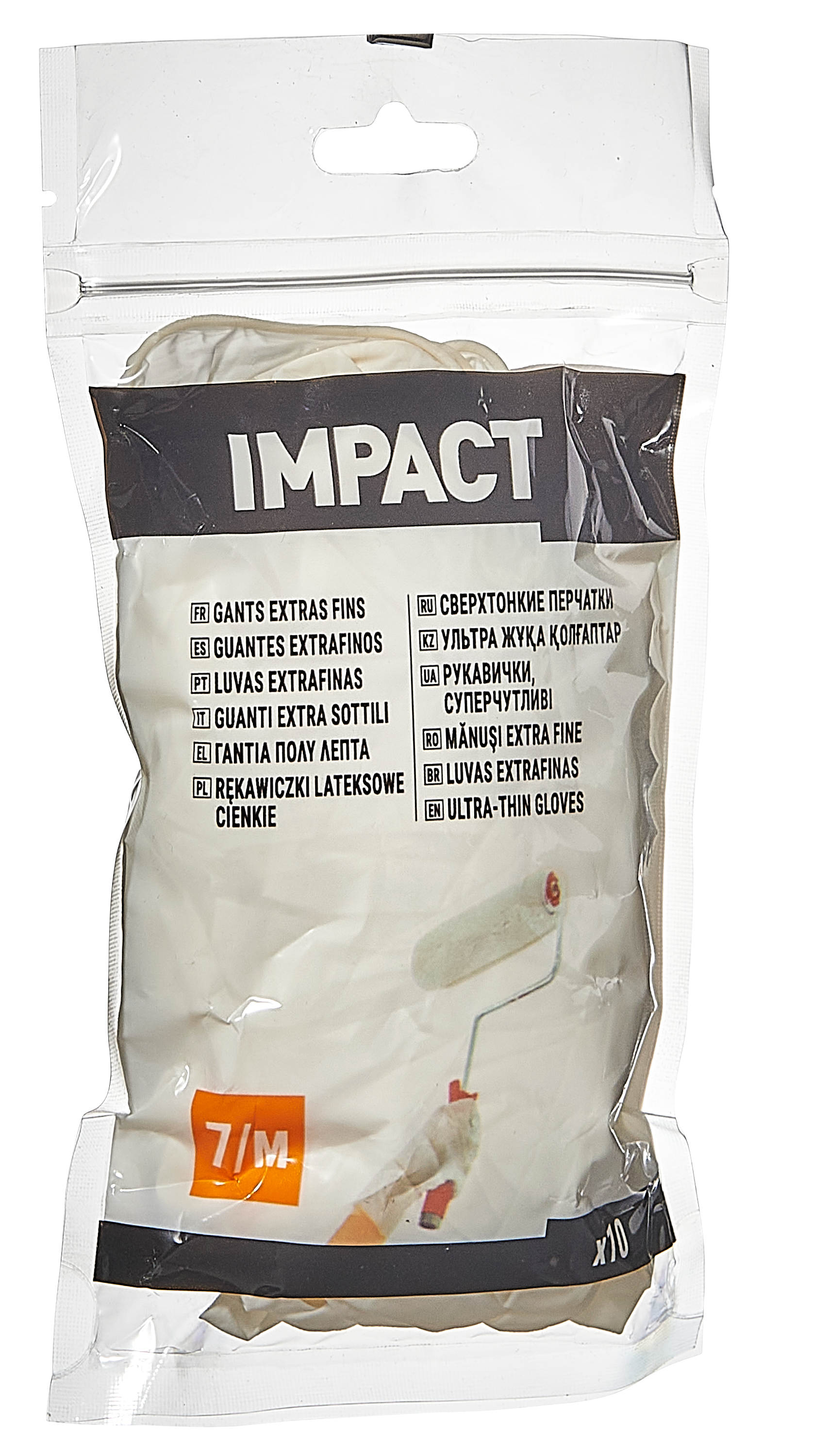 Pack 10 guantes de látex Impact Talla M - 5