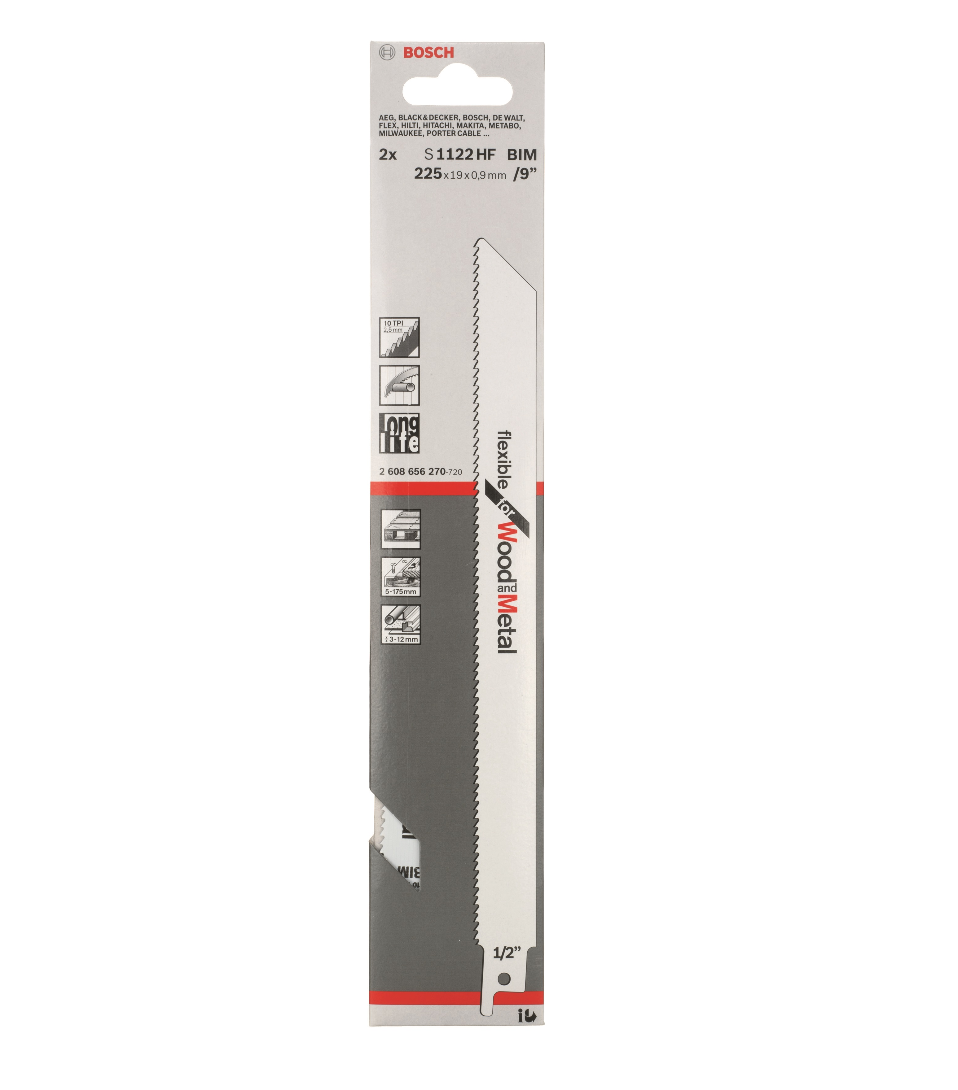 Brzeszczot do piły szablastej 225 mm DREWNO/METAL FX 2 szt. BOSCH - 2