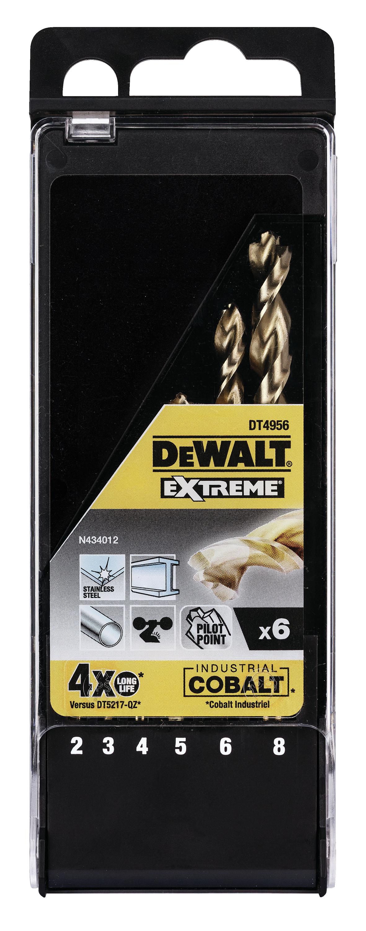 Zestaw wierteł do metalu 2-8 mm DT4956-QZ 6 szt. DEWALT - 2