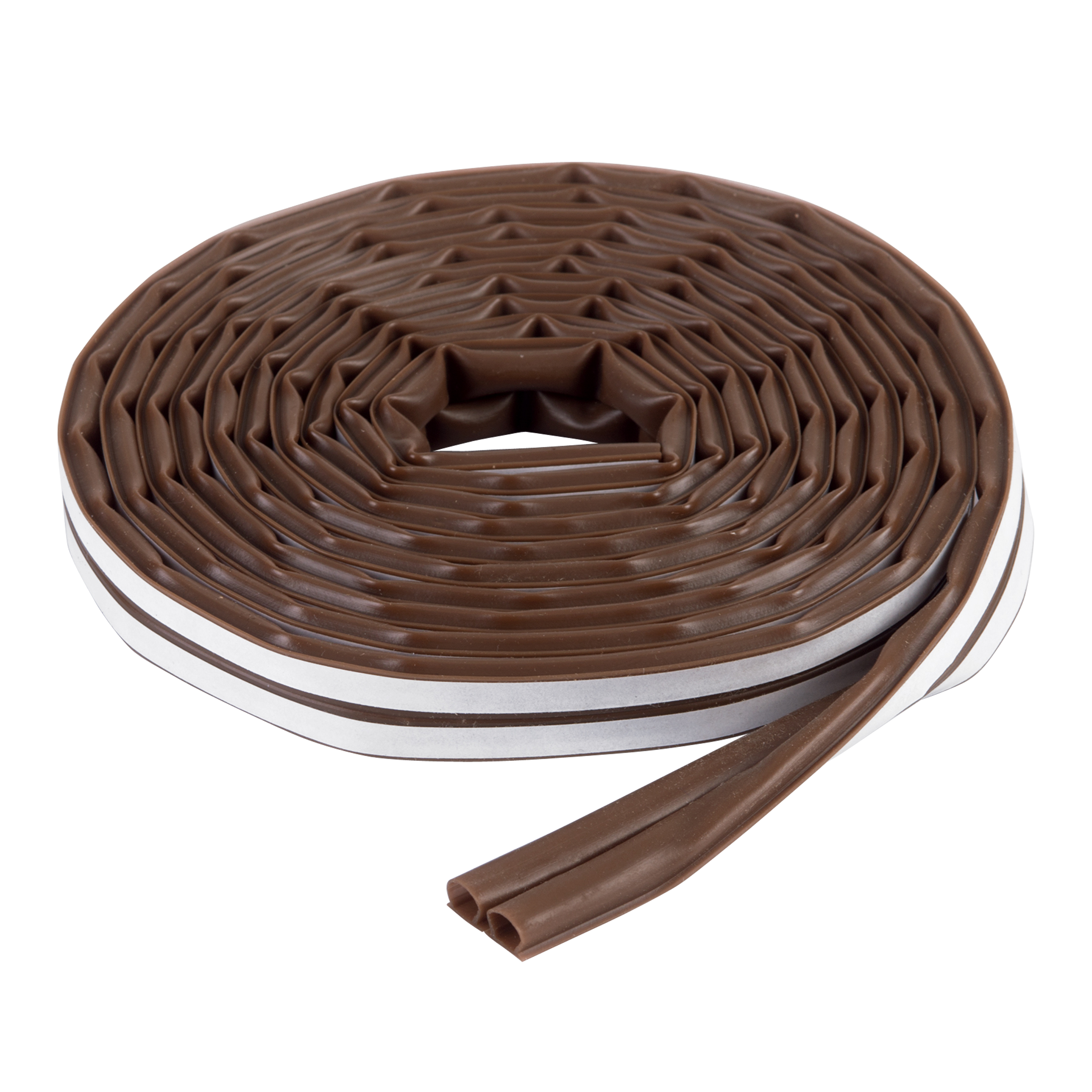 Burlete para ventanas y puertas AXTON adhesivo en color marrón,  9 mm de anchura x 6 m de longitud. Impide el paso del agua. Perfil junta O. Recortable. Tipo de instalación encolado. - 2