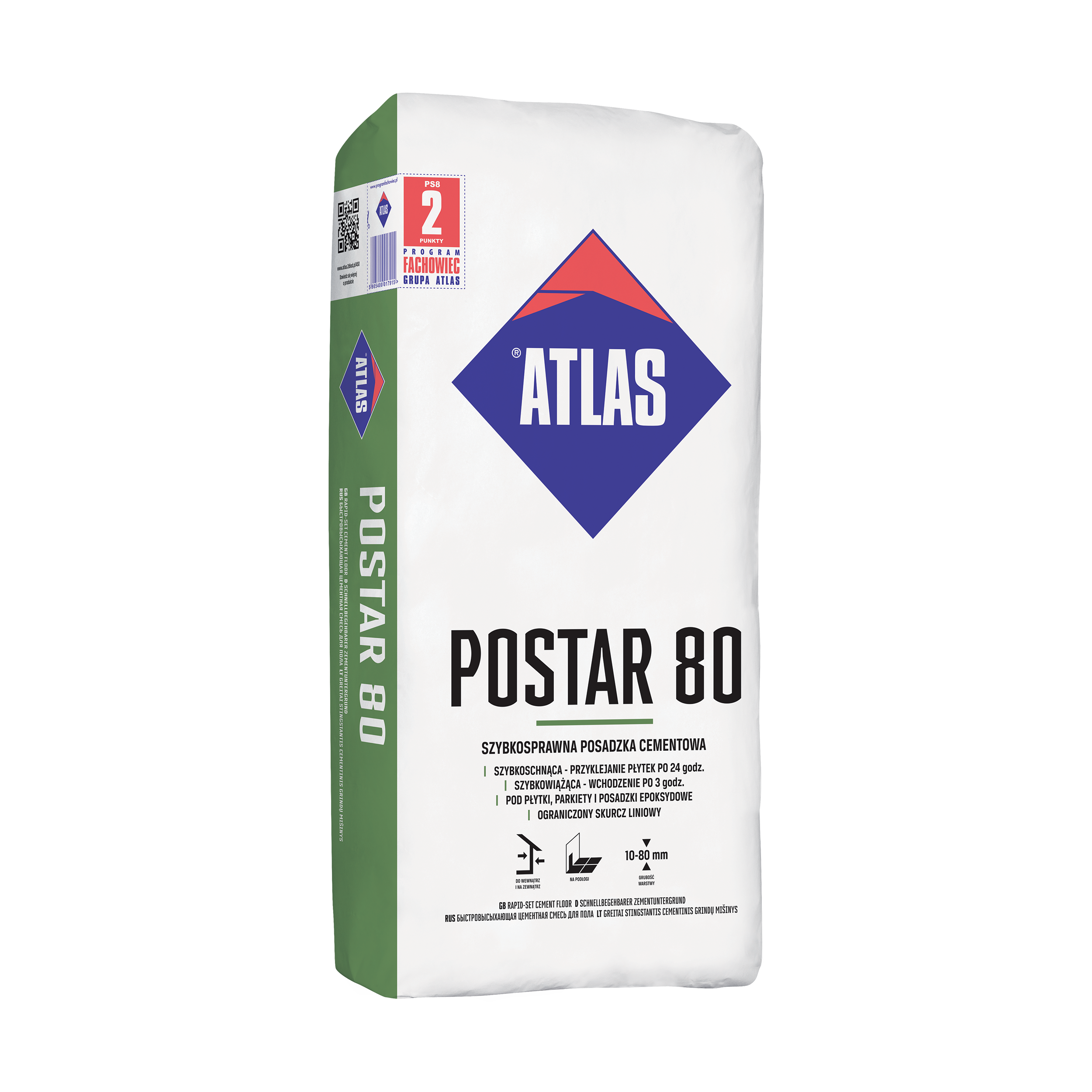 Posadzka cementowa Postar 80 25 kg Atlas - Leroy Merlin