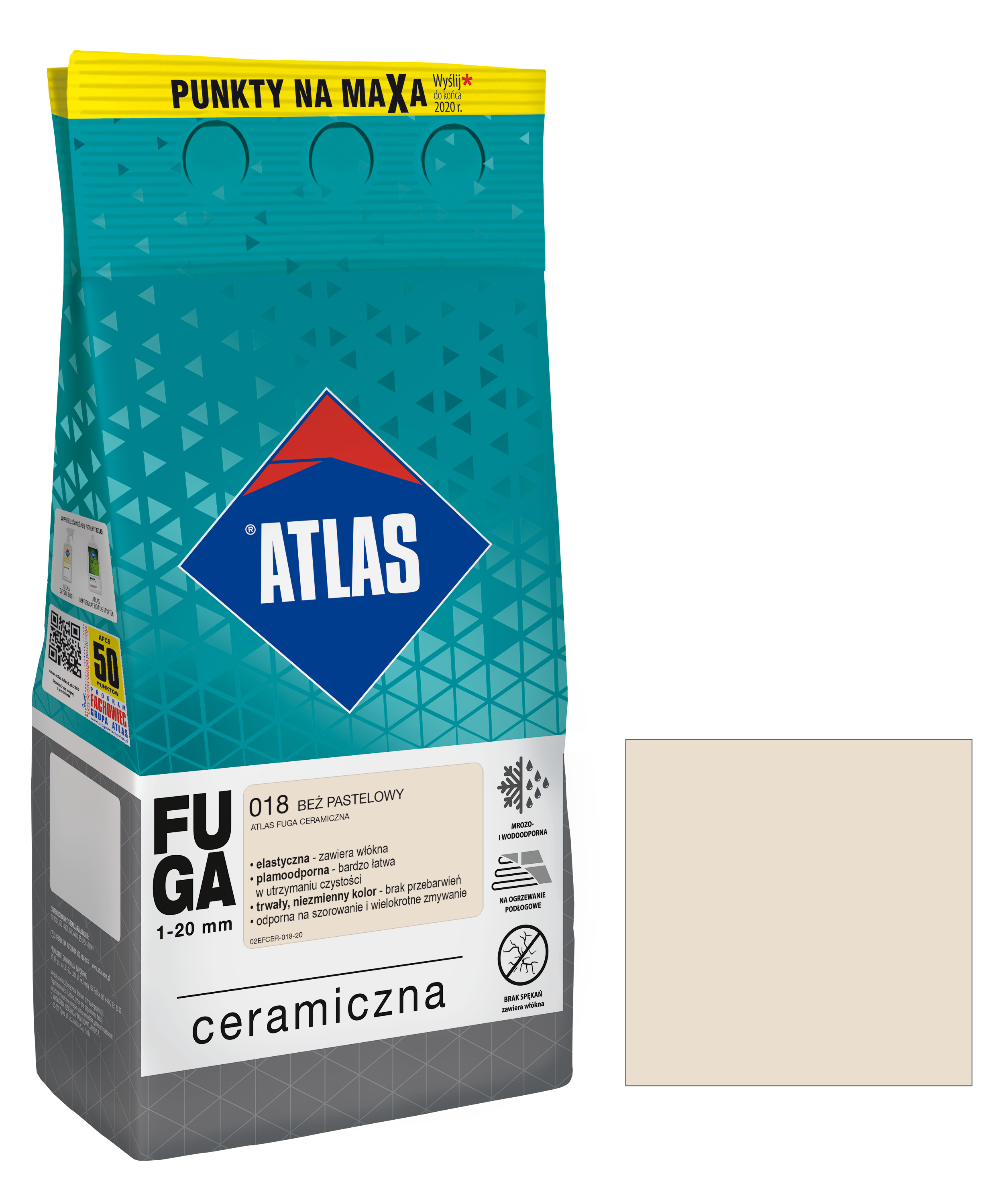 Fuga ceramiczna 018 beż pastelowy 5 kg Atlas