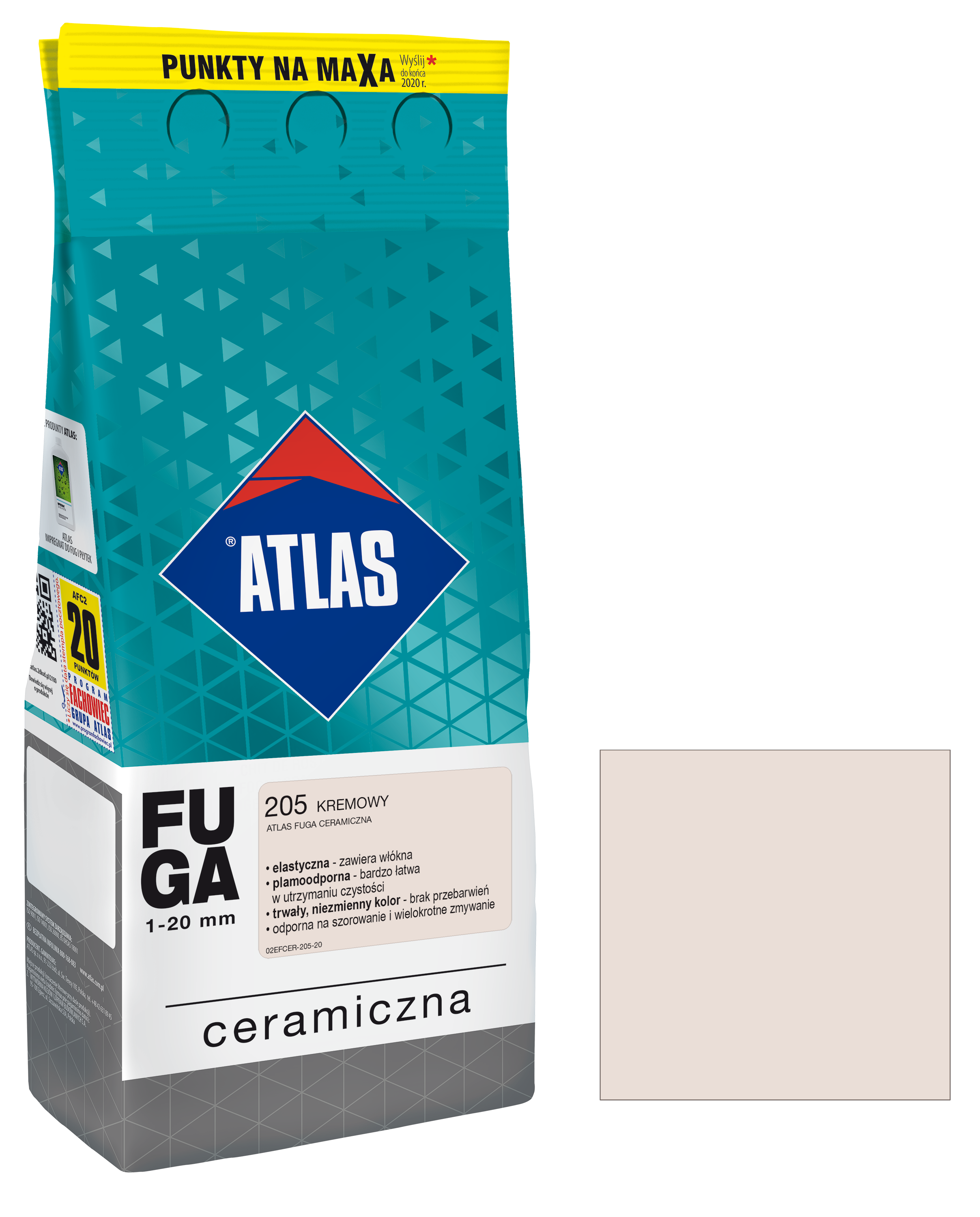 Fuga ceramiczna 205 kremowy 2 kg Atlas