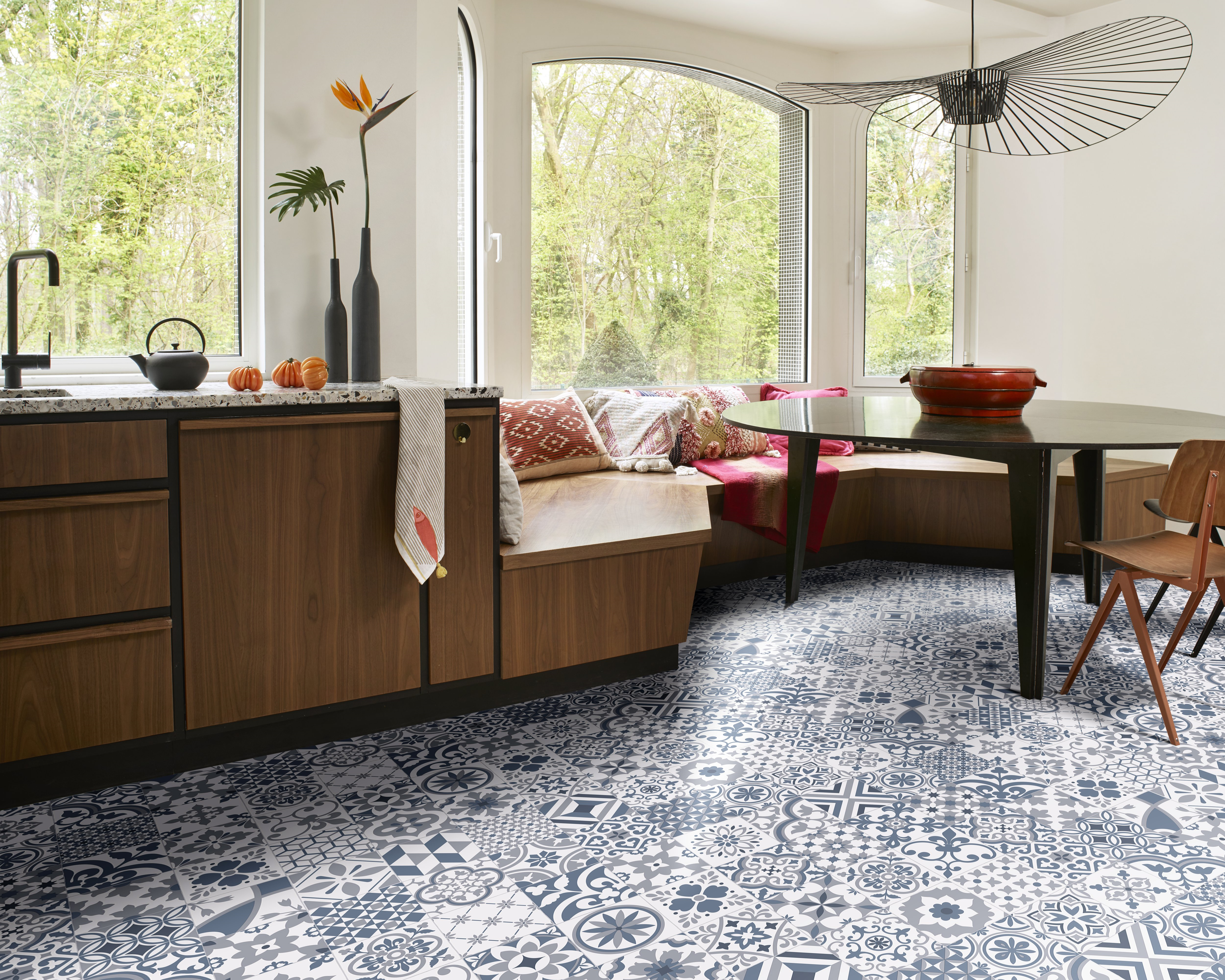 Wykładzina PCV Feelings Algrave niebieska mozaika 3 m - 3