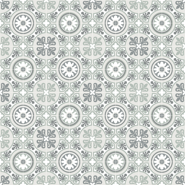 Wykładzina PCV Feelings Lagos szara mozaika 2 m