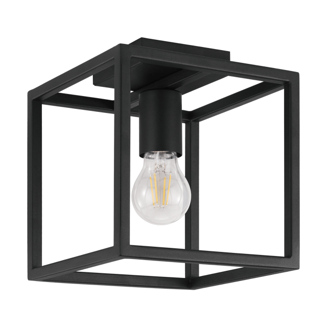 Plafonnier E27, métal noir, INSPIRE Eldrick