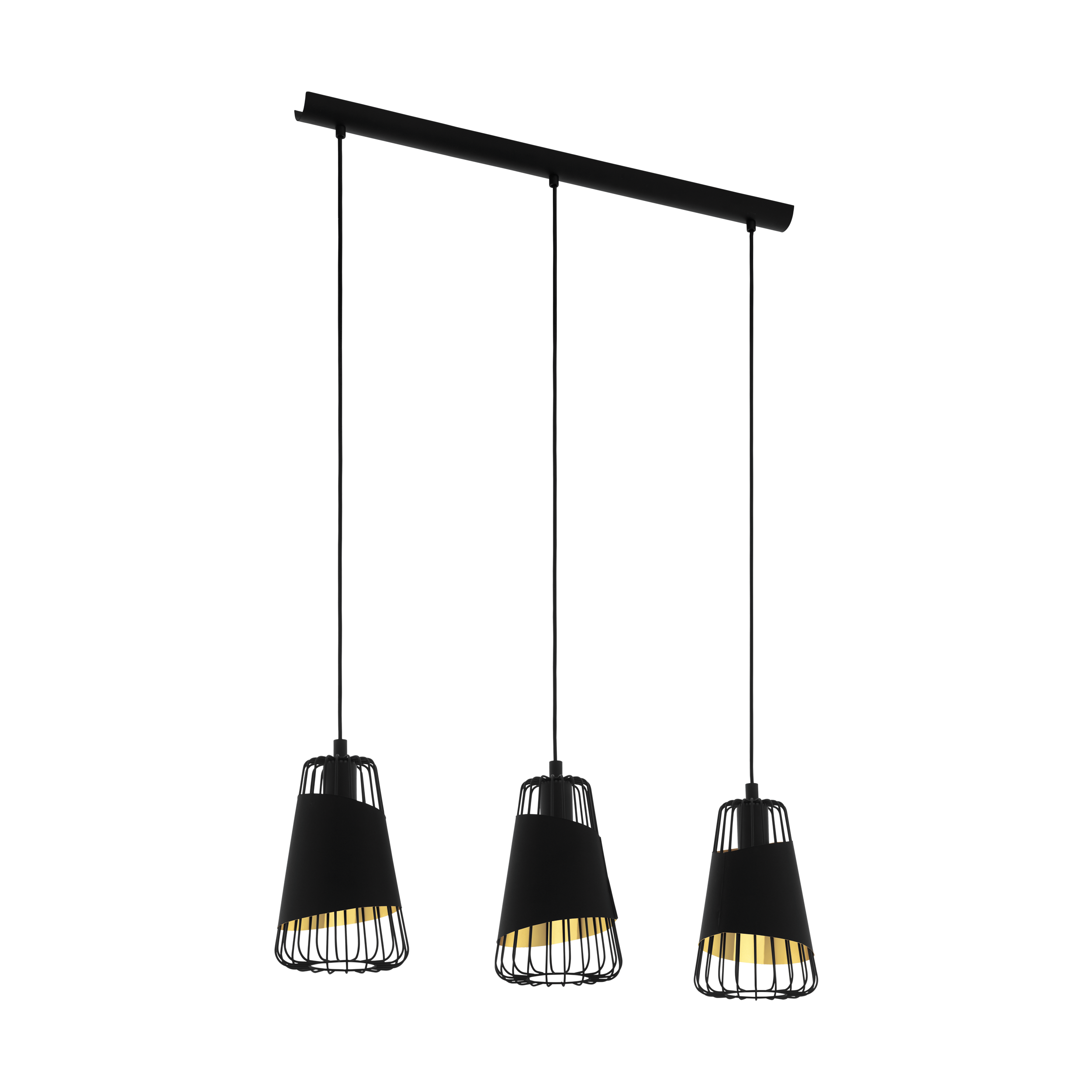 Lampa wisząca Austell czarno-złota 3 x E27 Eglo