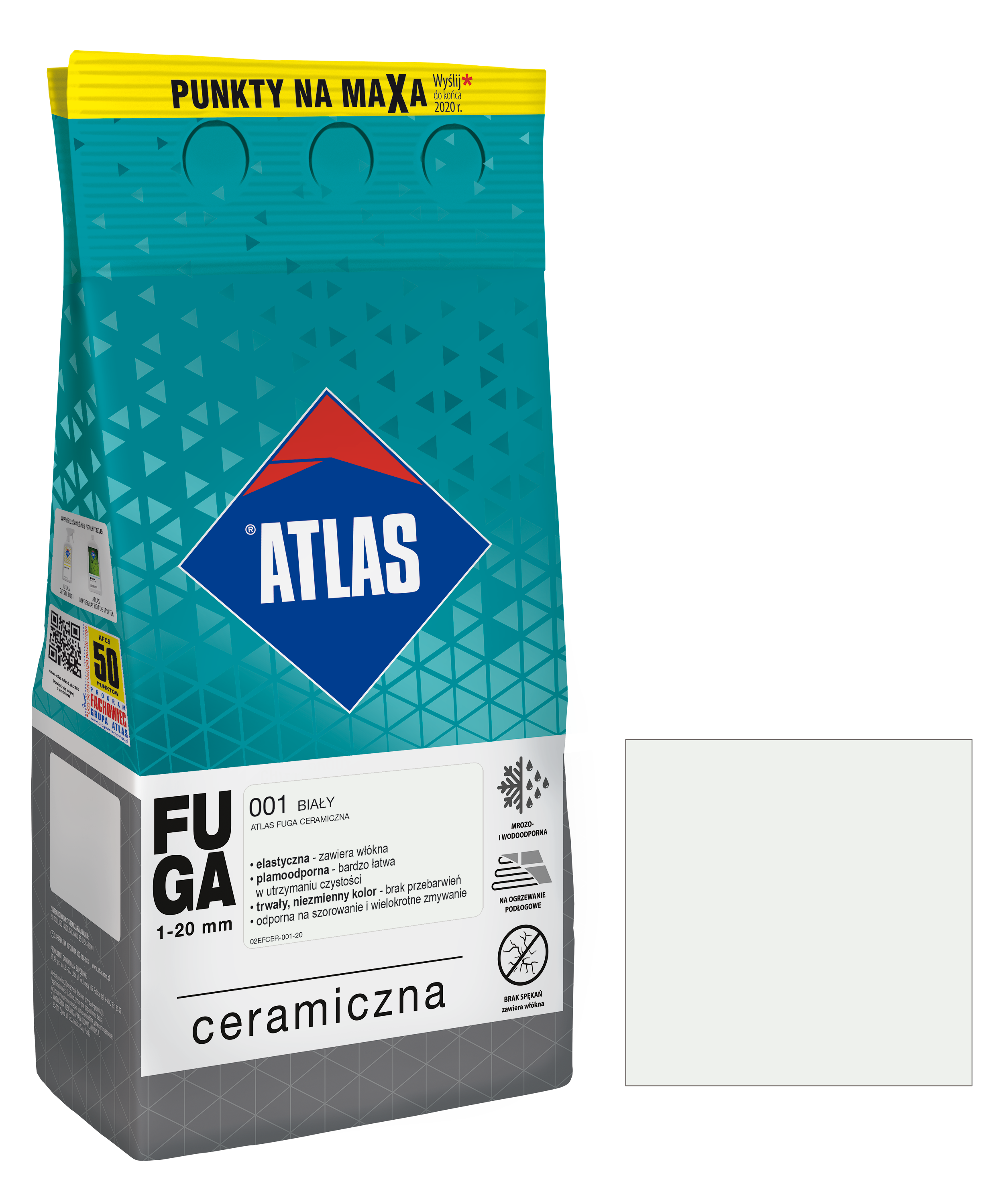Fuga ceramiczna 001 biały 5 kg Atlas