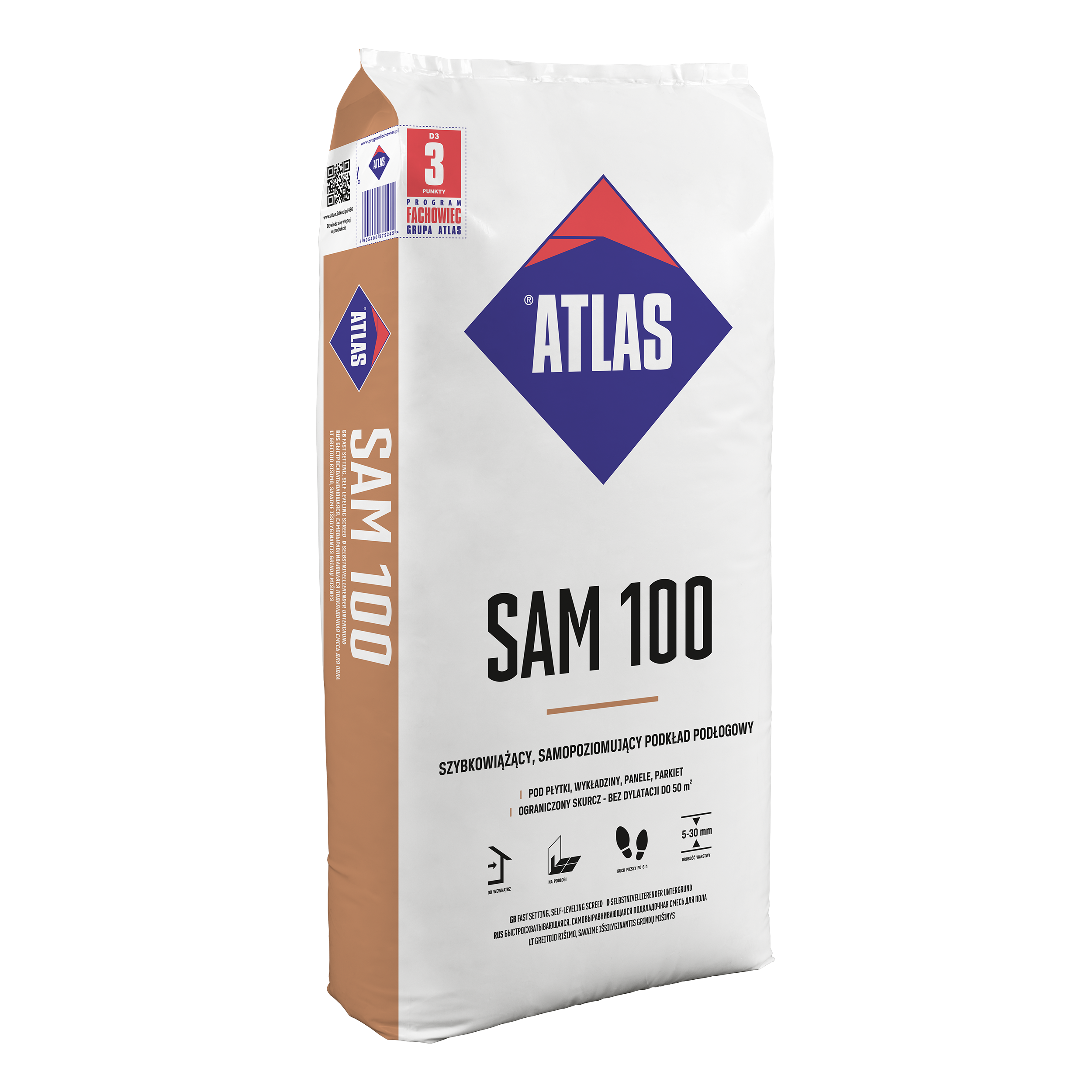 Samopoziomujący podkład podłogowy SAM 100 25 kg Atlas