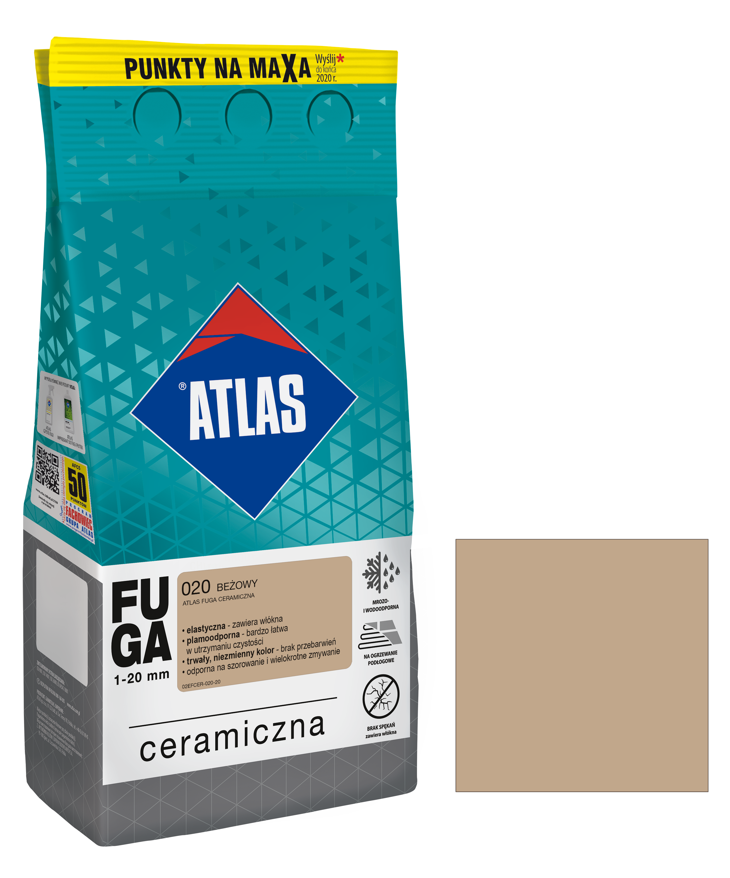 Fuga ceramiczna 020 beżowy 5 kg Atlas