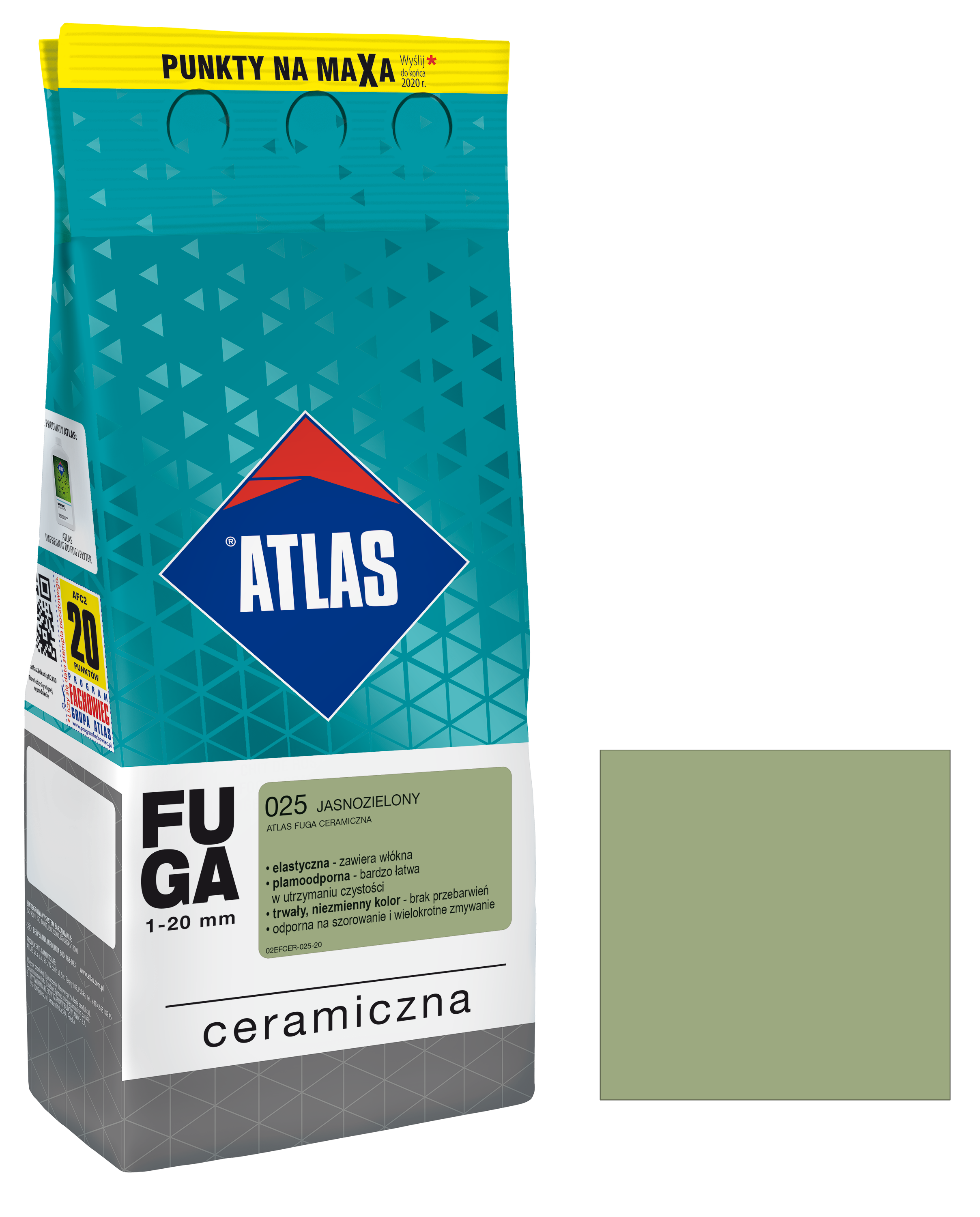 Fuga ceramiczna 025 jasnozielony 2 kg Atlas