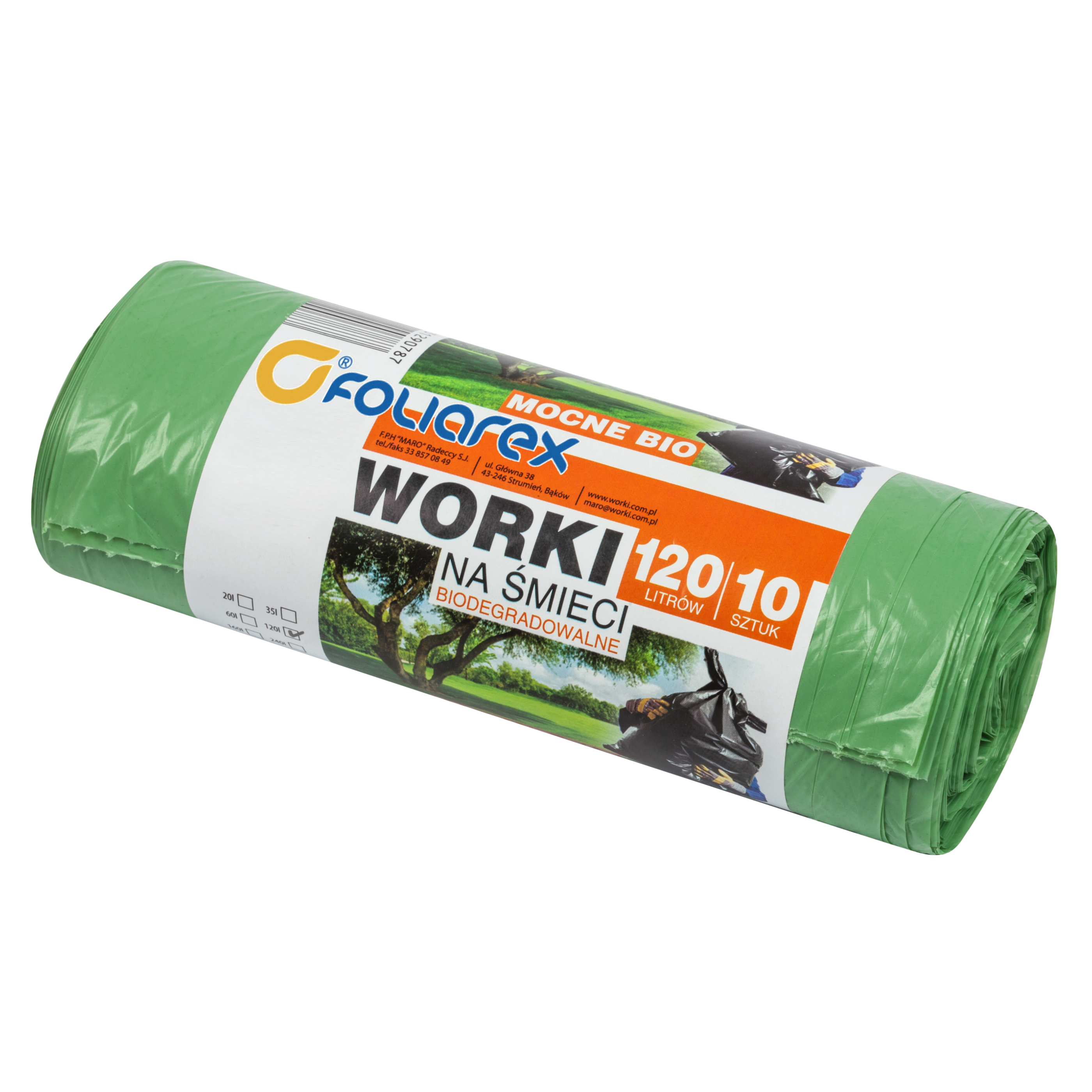 Worki na śmieci 120l 10szt. do odpadów biodegradowalnych - 2