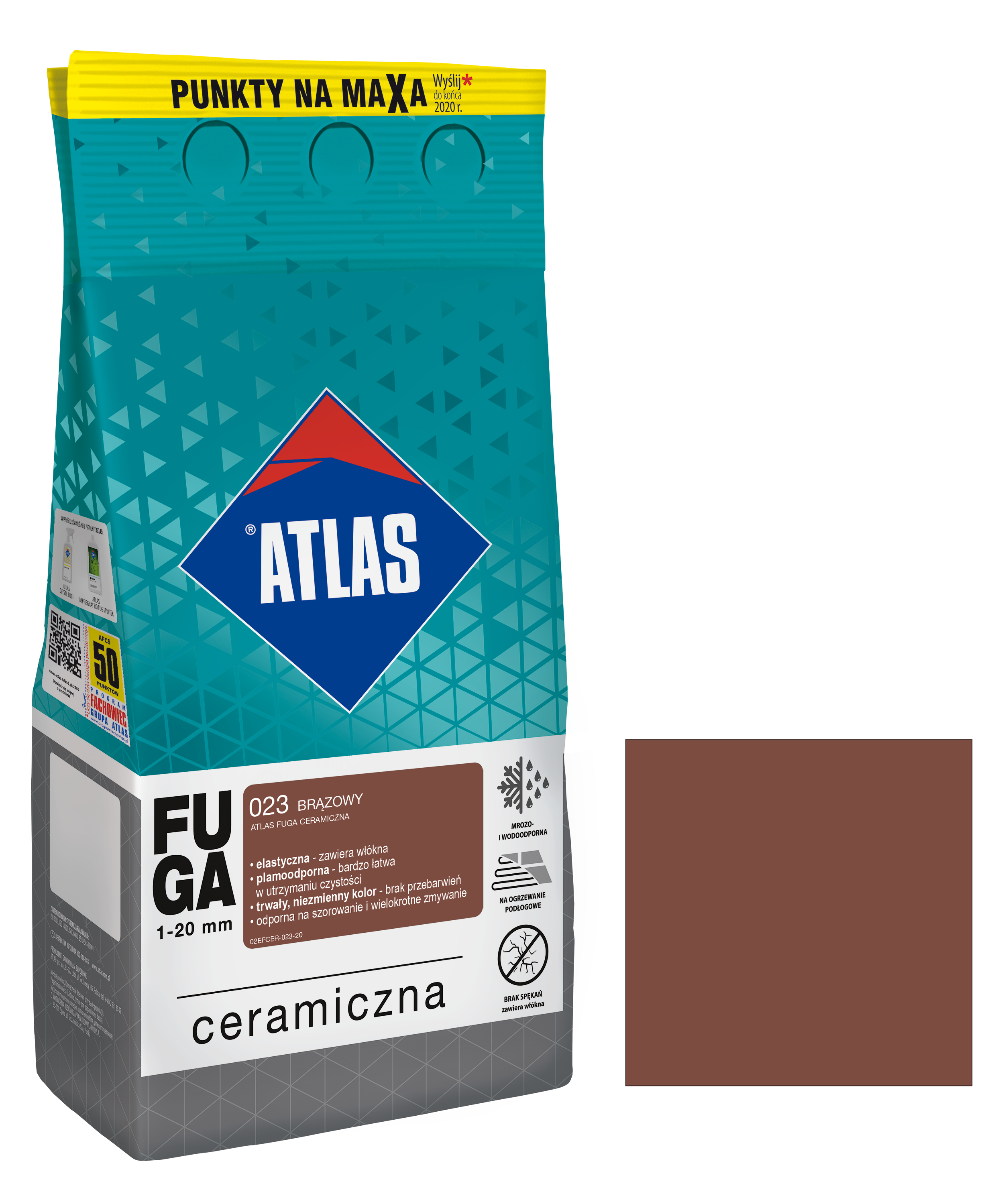 Fuga ceramiczna 023 brązowy 5 kg Atlas