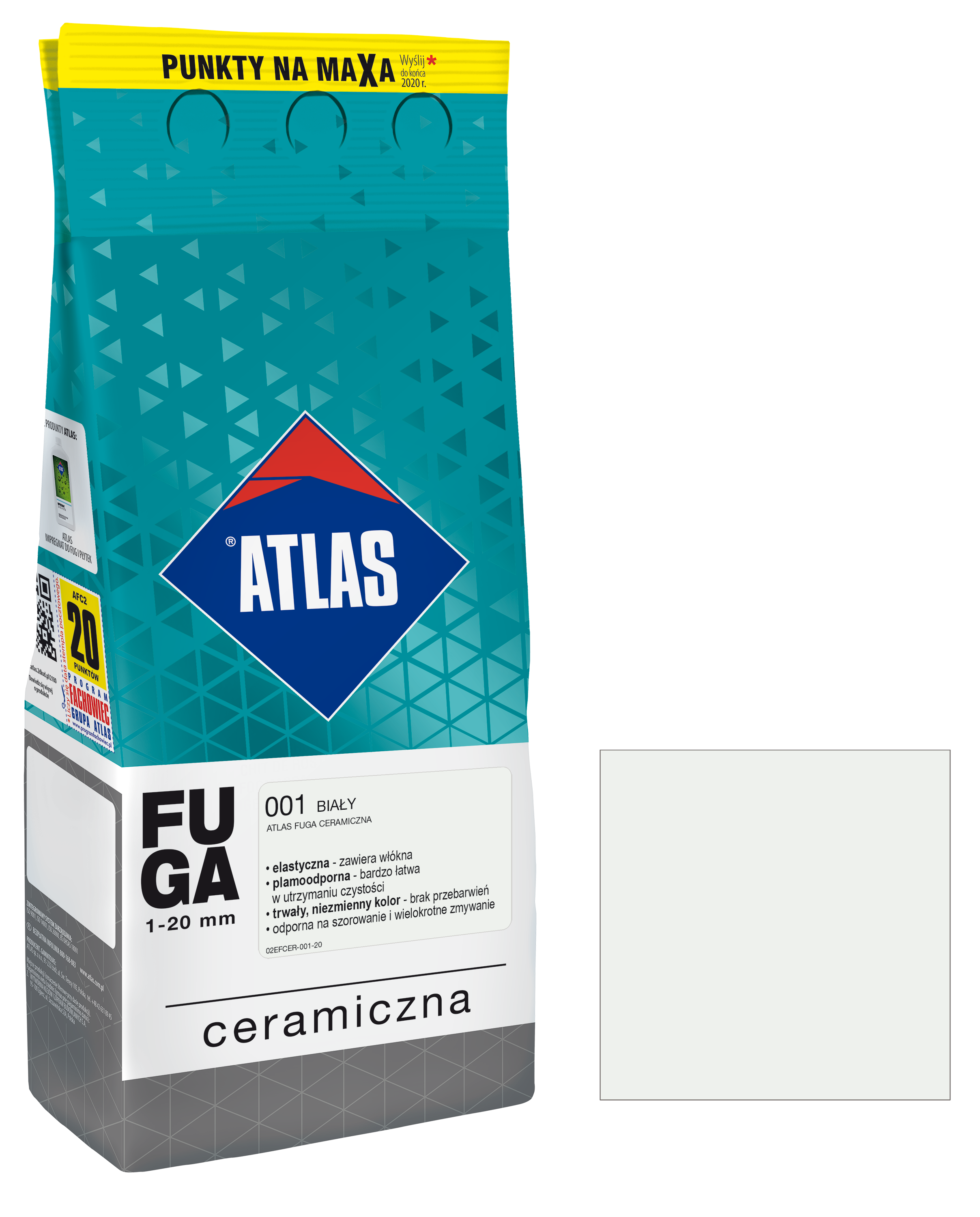 Fuga ceramiczna 001 biała 2 kg Atlas