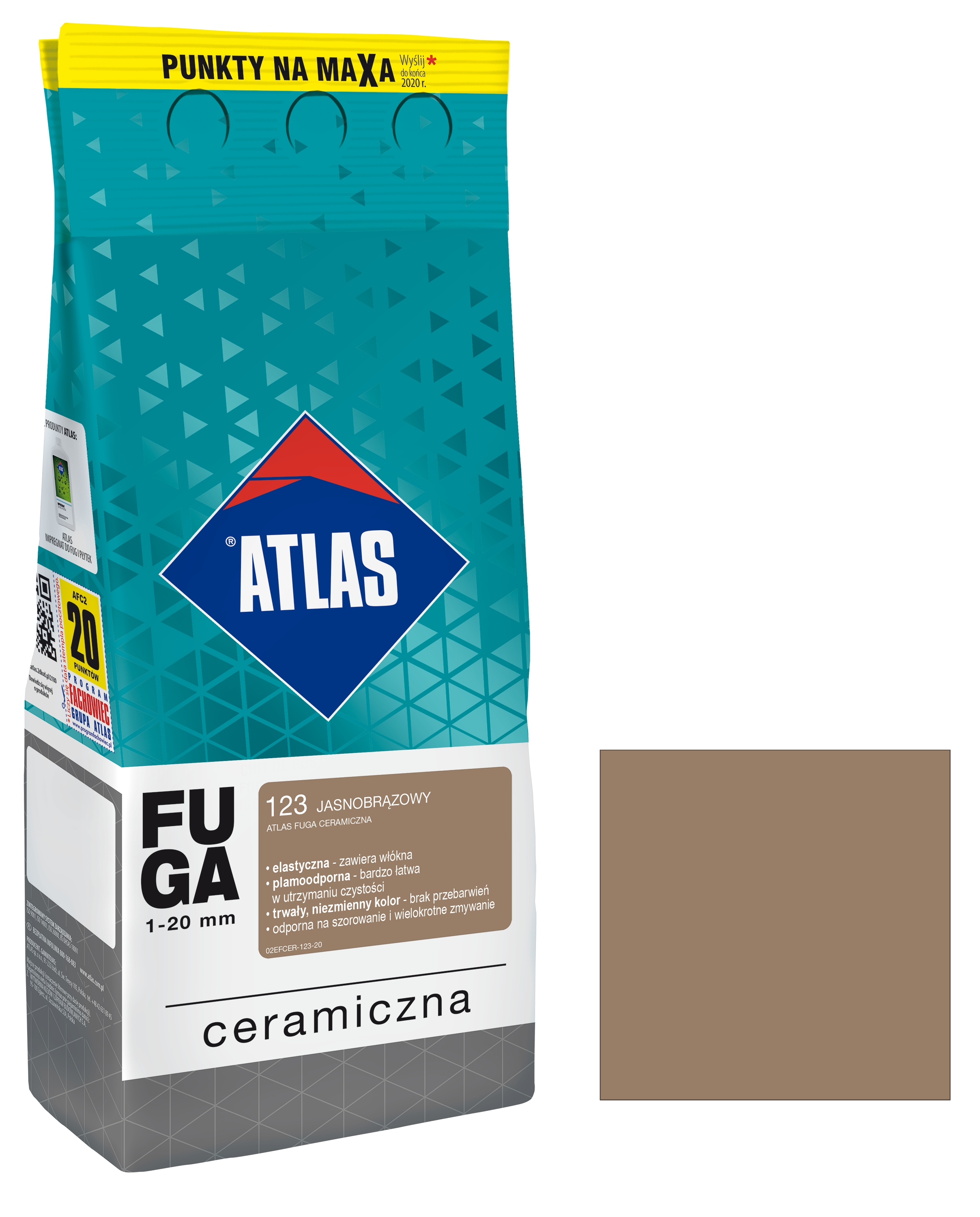 Fuga ceramiczna 123 jasnobrązowy 2 kg Atlas