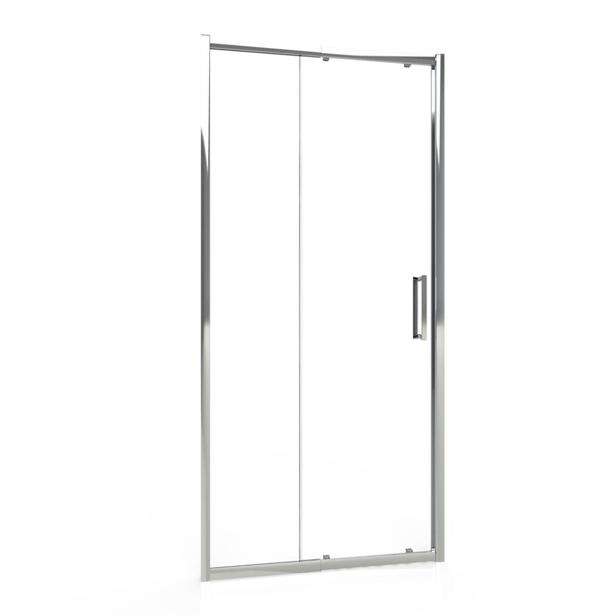 Porta doccia scorrevole L 104-110 cm x H 195 cm per nicchia in vetro trasparente SP. 6 mm, profilo lucido cromo, serie Slimline - 3