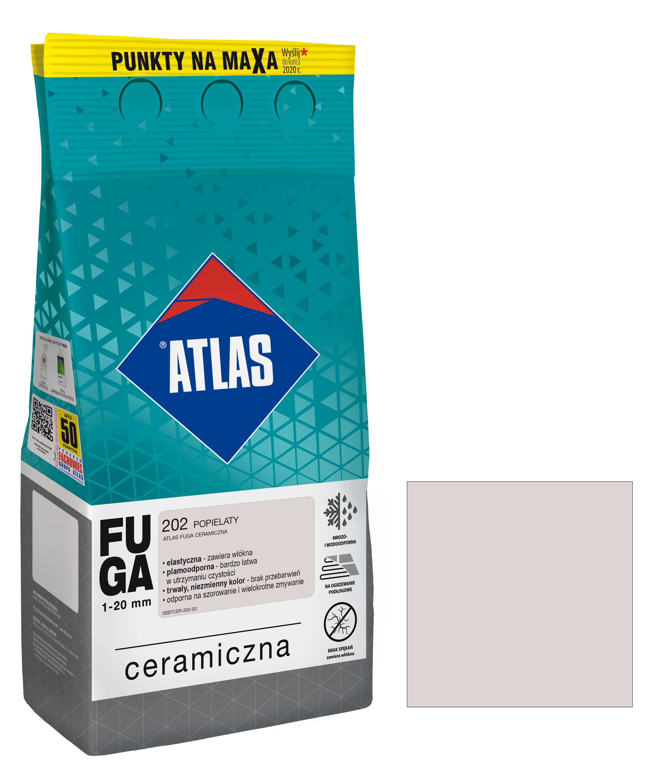 Fuga ceramiczna 202 popielaty 5 kg Atlas