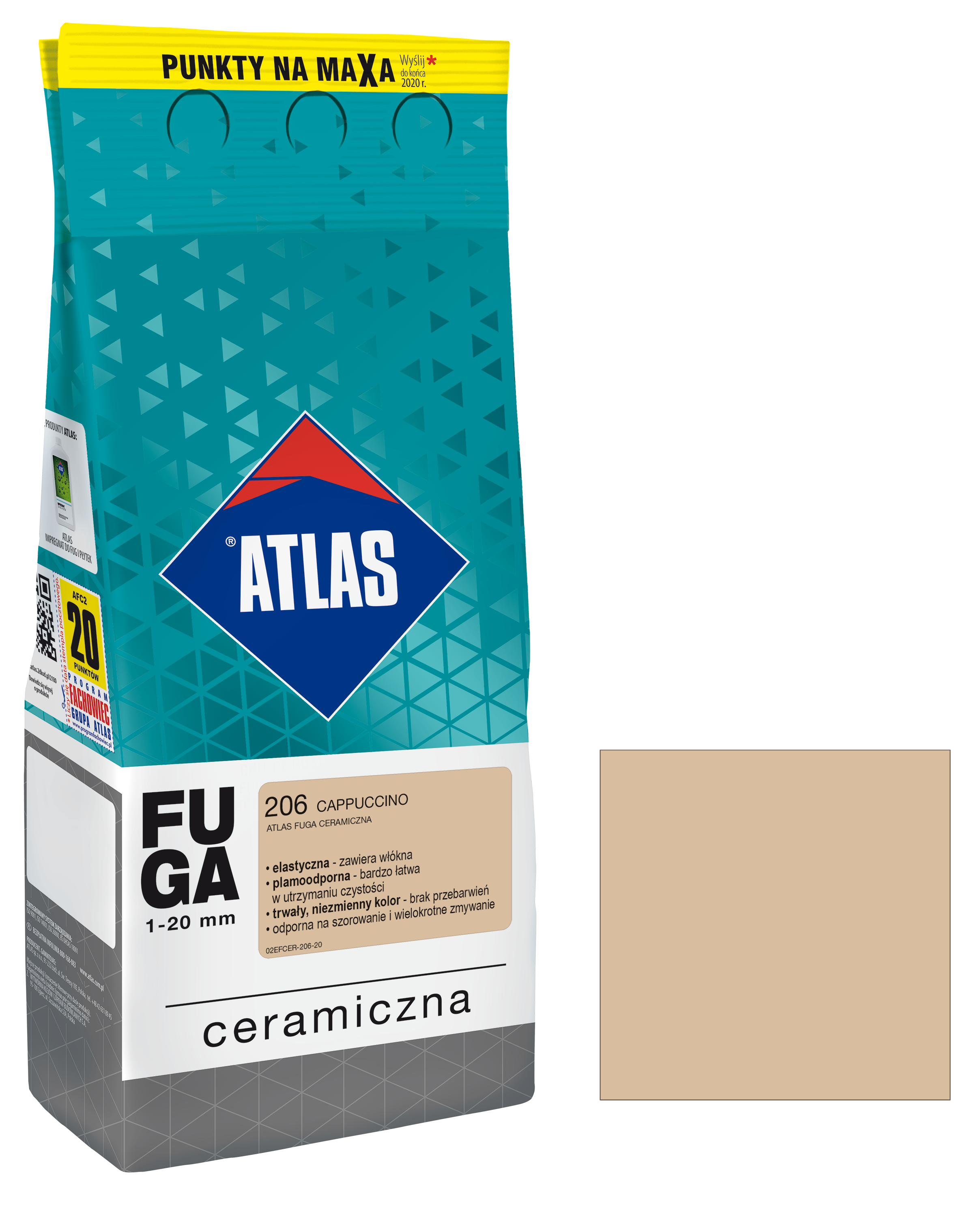 Fuga ceramiczna 206 cappuccino 2 kg Atlas
