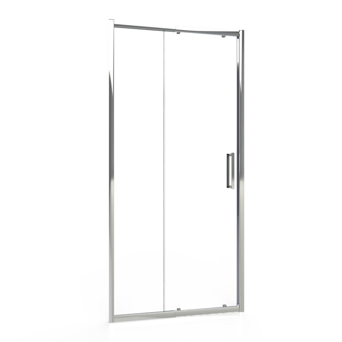 Porta doccia scorrevole L 120-130 cm x H 195 cm per nicchia in vetro trasparente SP. 6 mm, profilo lucido cromo, serie Slimline - 4