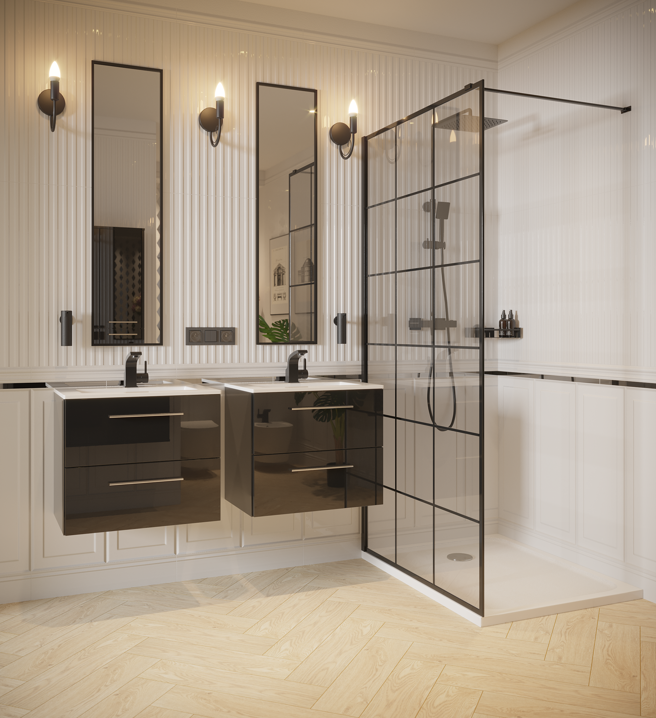 Ramka potrójna ROSA Czarny POLMARK - 8