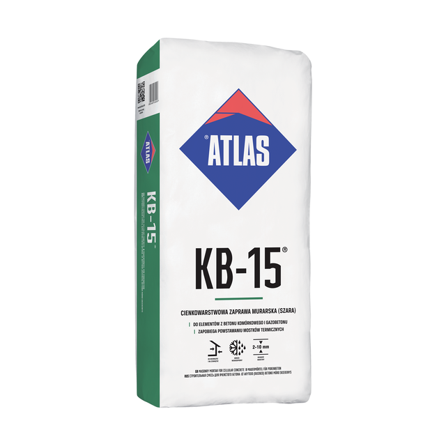 Zaprawa murarska do betonu komórkowego KB-15 25 kg Atlas