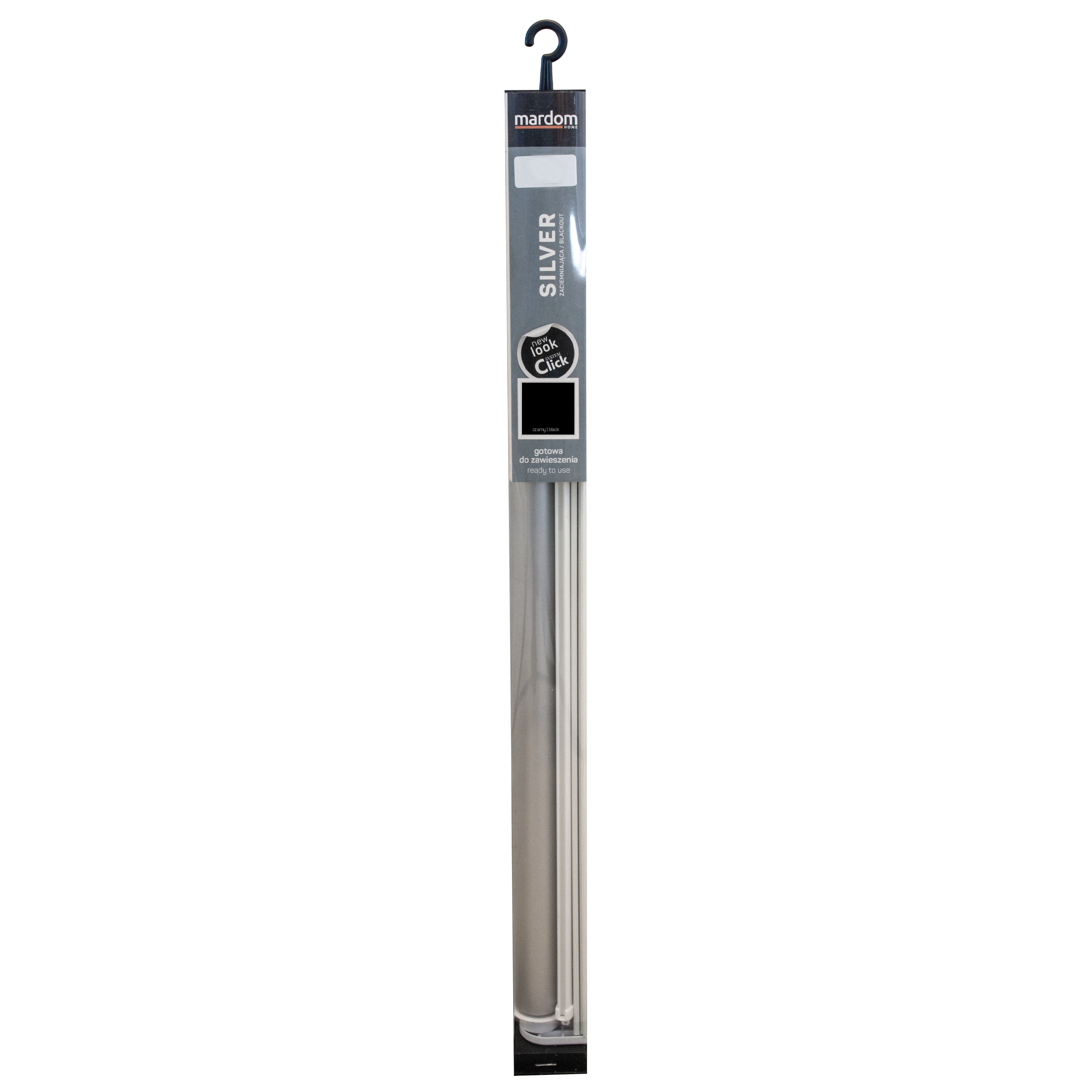 Roleta zaciemniająca Silver Click 43.5 x 150 cm czarna termoizolacyjna