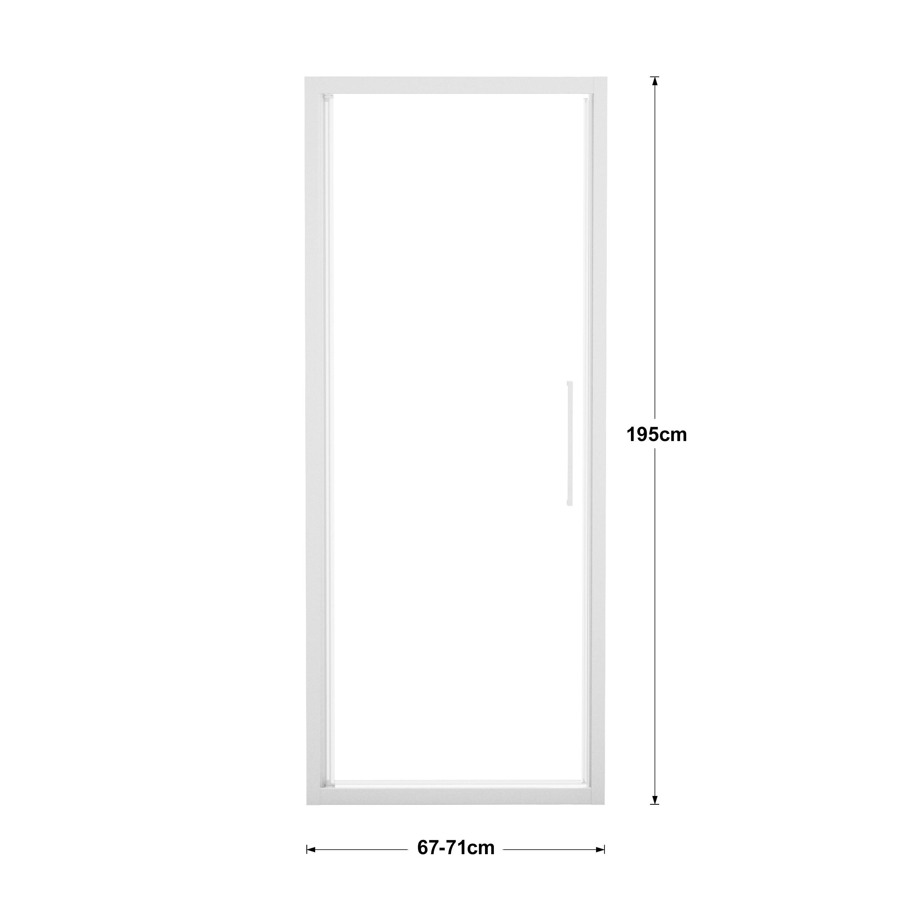 Porta doccia saloon L 67-71 cm x H 195 cm per nicchia in vetro trasparente SP. 6 mm, profilo opaco bianco, serie Record - 4