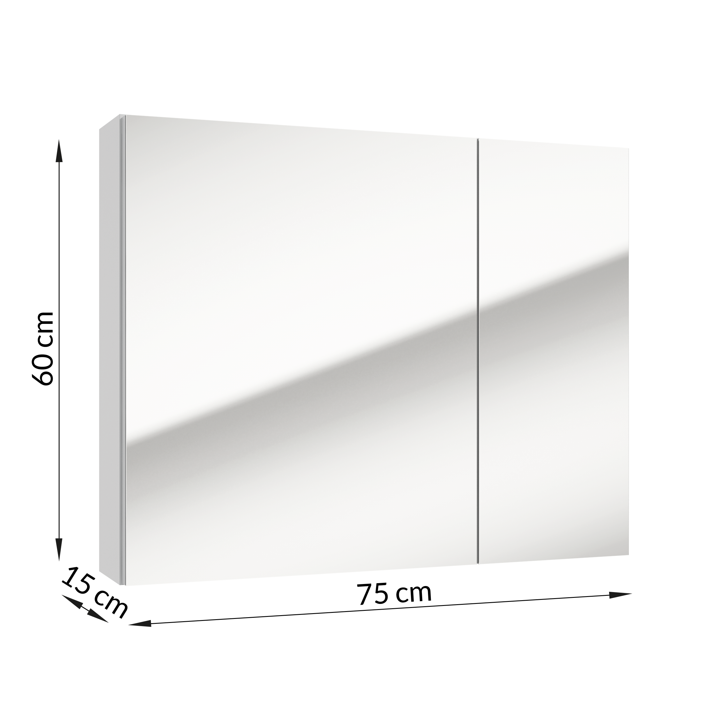 Szafka lustrzana bez oświetlenia Storm 75 X 60 X 15 Sensea - 3