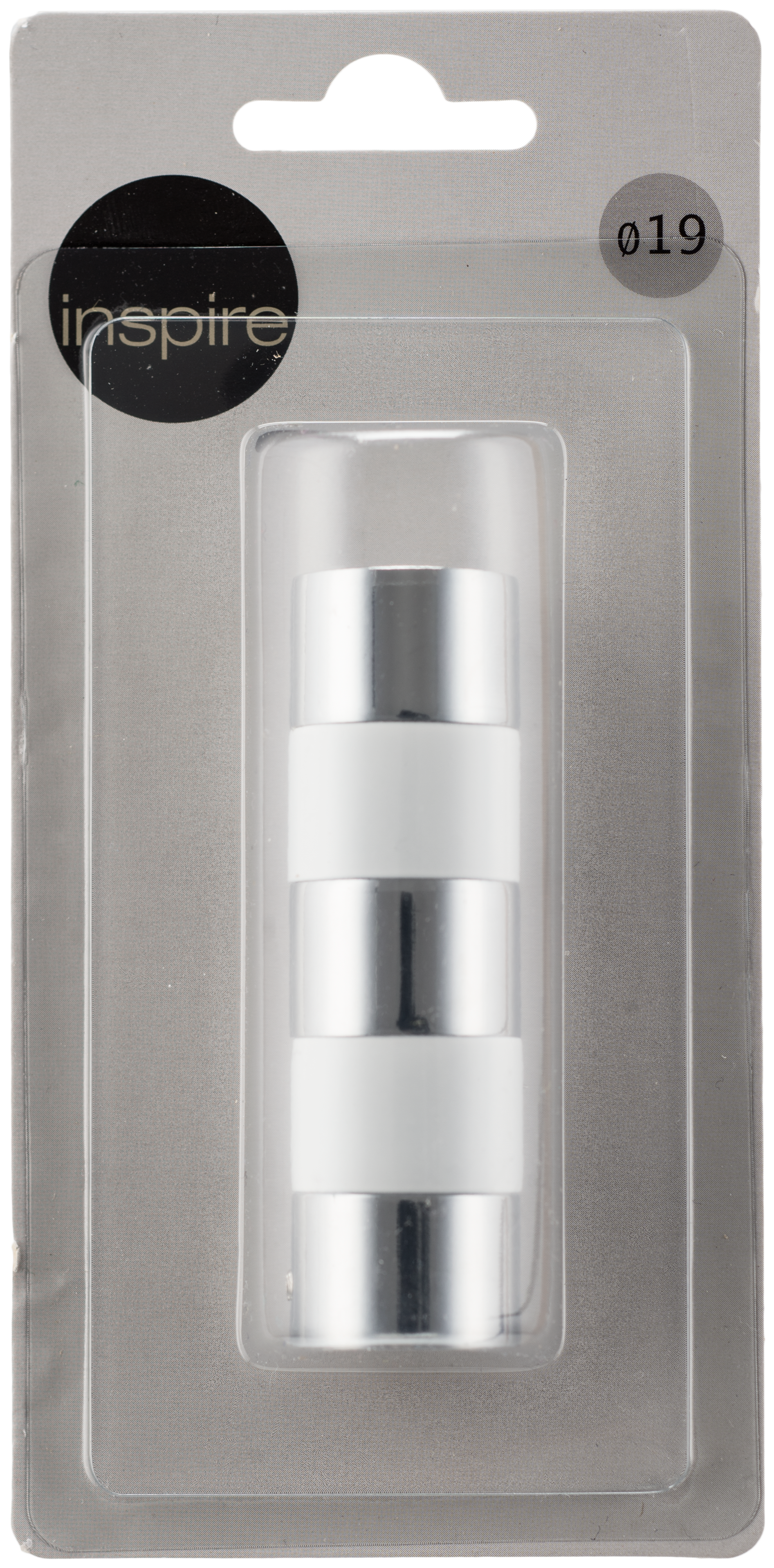 Końcówka do karnisza Dance chrom z bielą 19 mm Inspire - 2