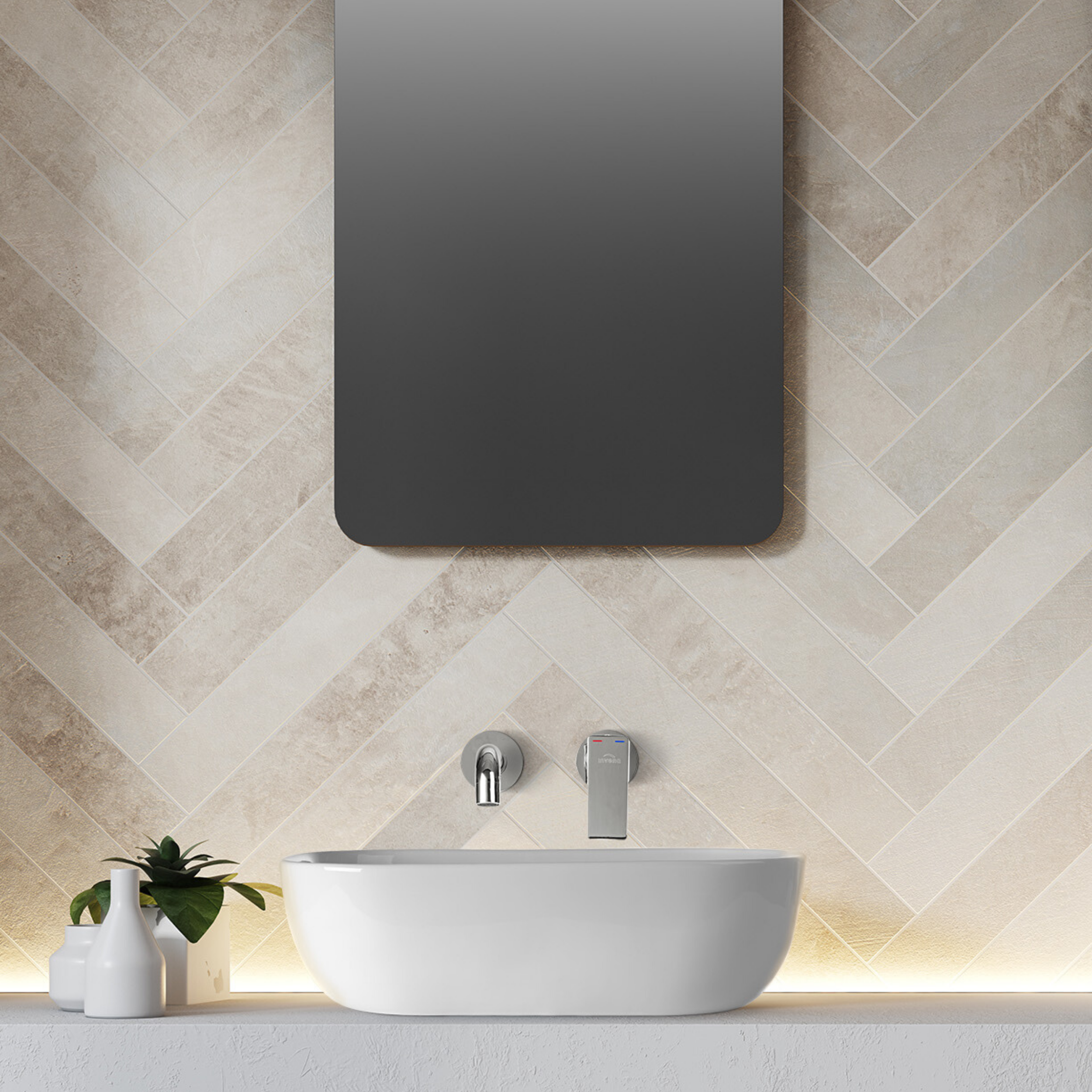 Umywalka ceramiczna nablatowa Westa 45 Invena - 8