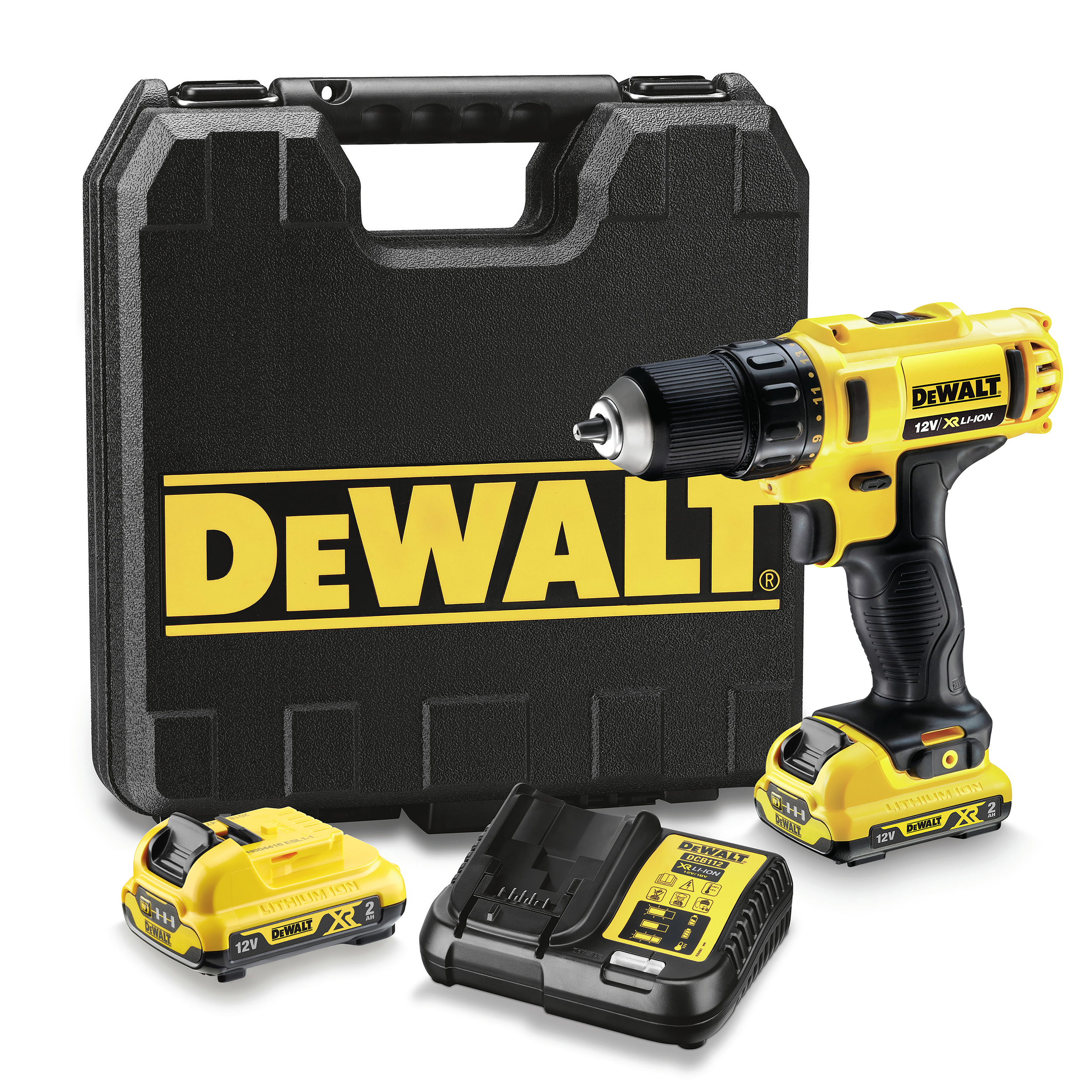 Taladro a batería dewalt dcd710d2 10,8v con 2 baterías xr 2,0 ah + maletín
