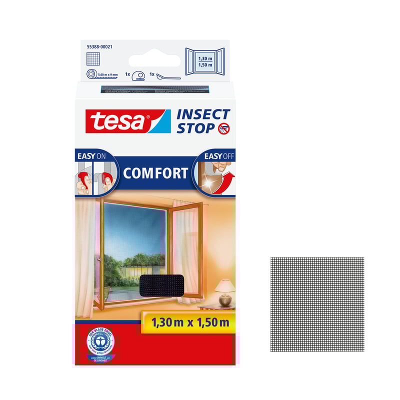 Moskitiera na okno Comfort 130 x 150 cm Antracyt Tesa