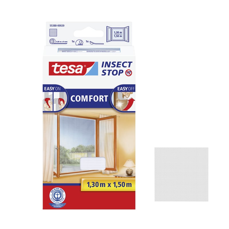 Moskitiera na okno Comfort 130 x 150 cm Biała Tesa