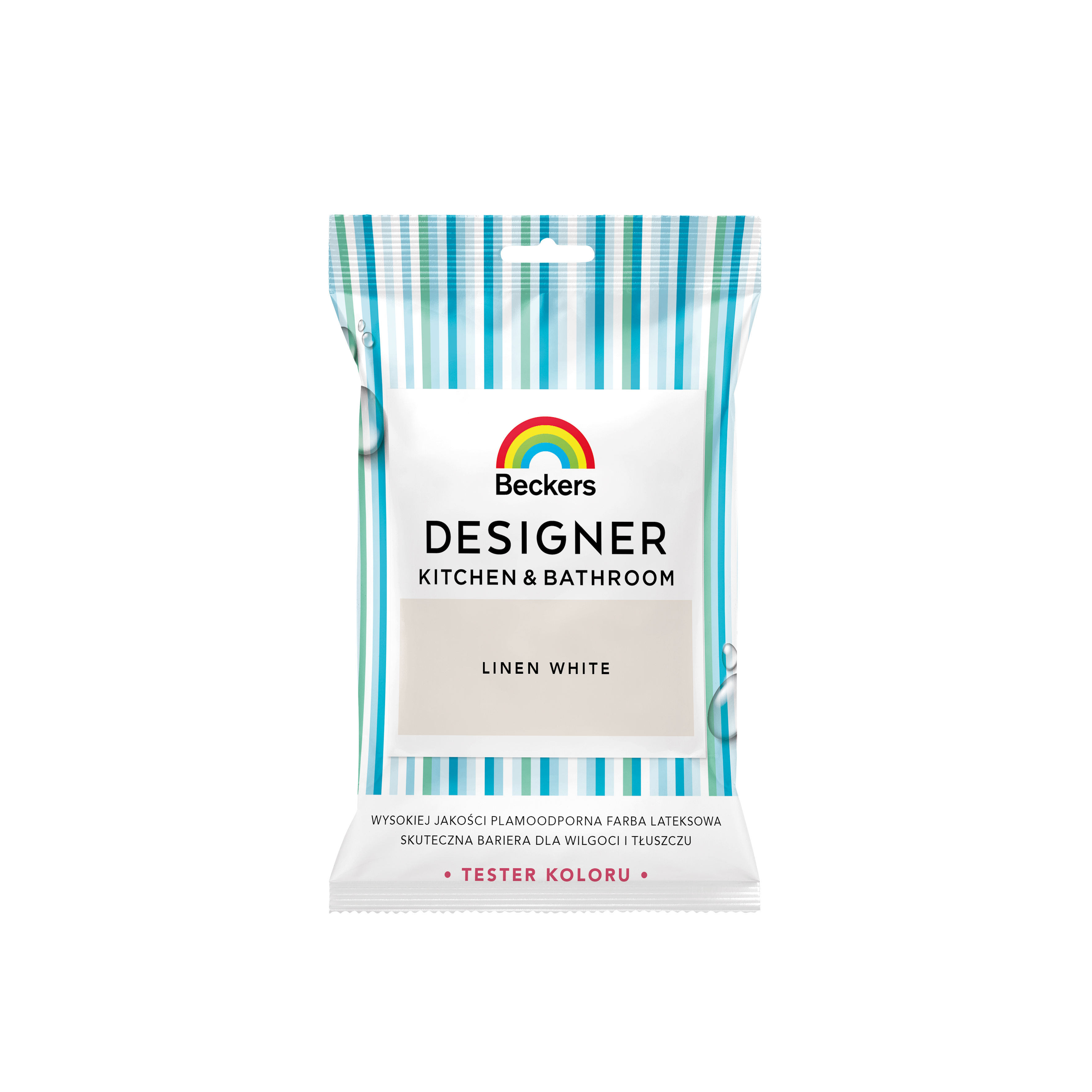 Tester farby Beckers Designer Kitchen &amp; Bathroom Linen white 50 ml