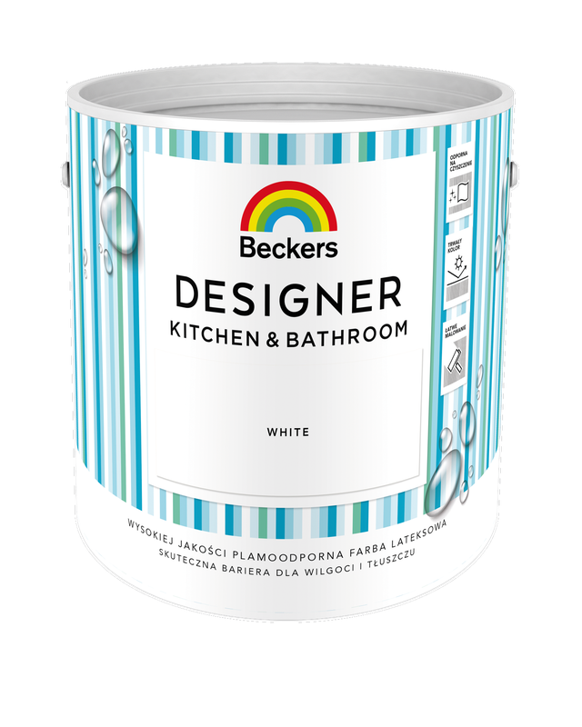 Farba Beckers Designer Kitchen & Bathroom White 2.5 l