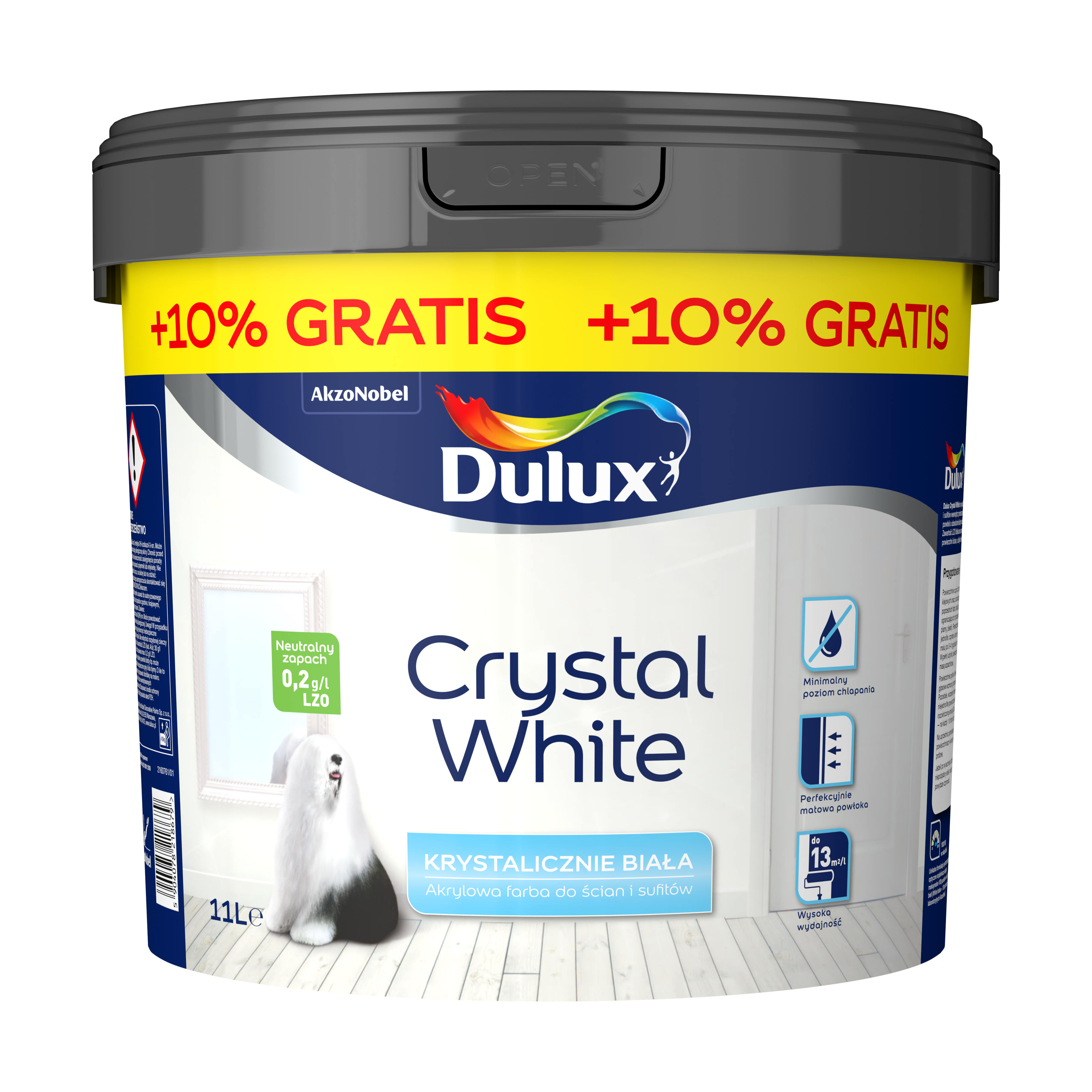 Farba Dulux Crystal White Biały 11 l