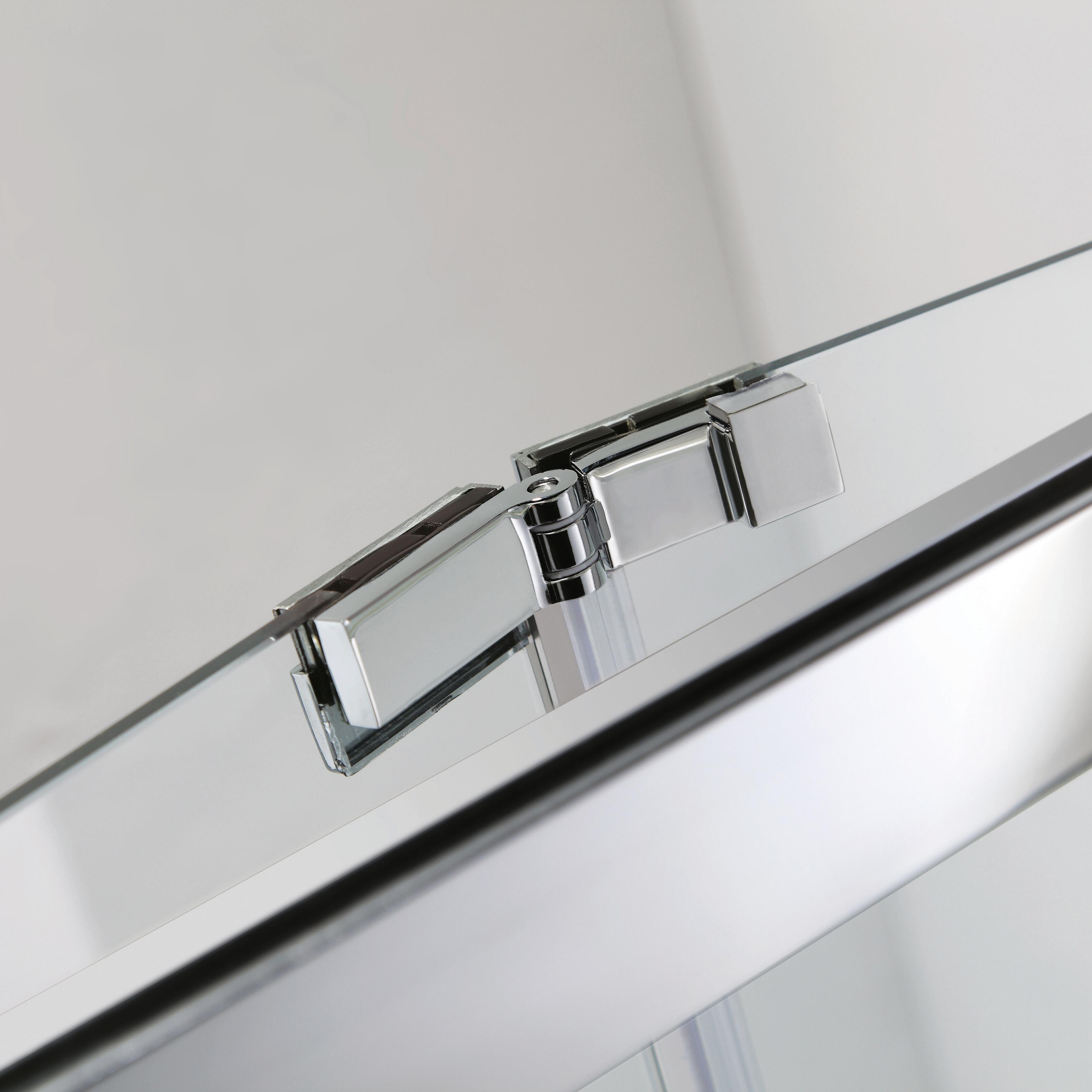 Porta doccia pieghevole L 100-110 cm x H 195 cm per nicchia in vetro trasparente SP. 6 mm, profilo lucido cromo, serie Slimline - 10