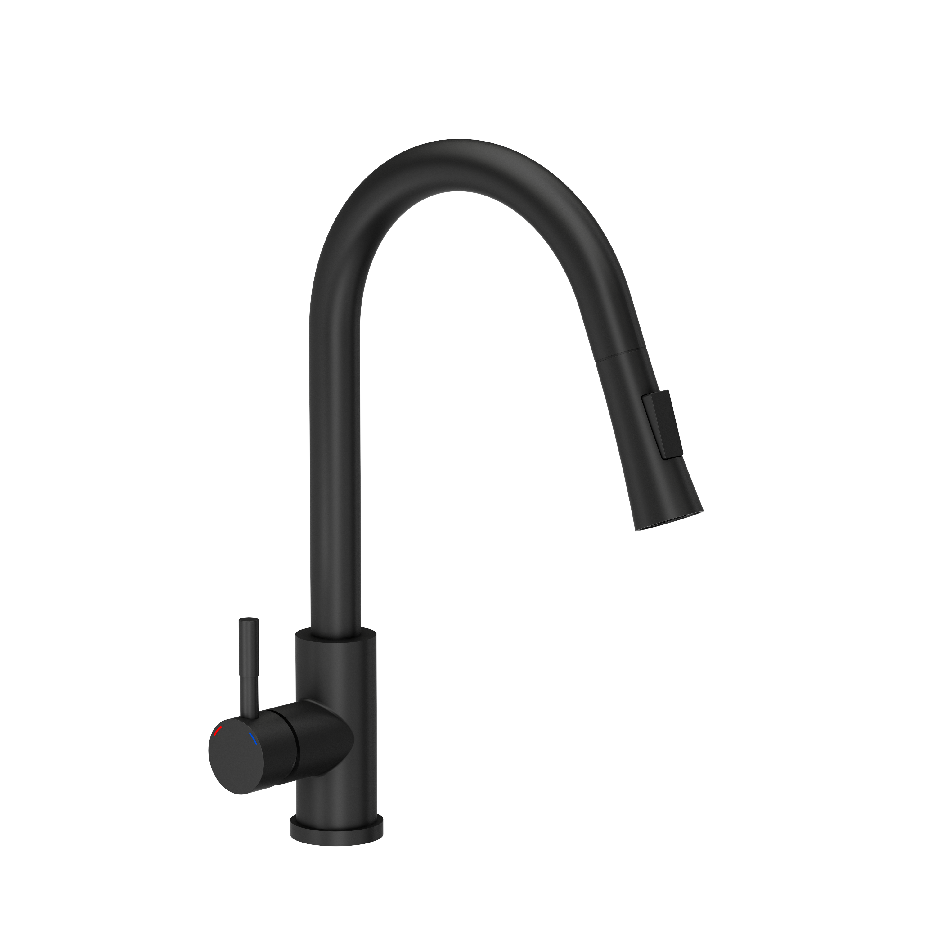 Bateria kuchenna z wyciąganą wylewką U 40 cm Erica Czarna Quadron