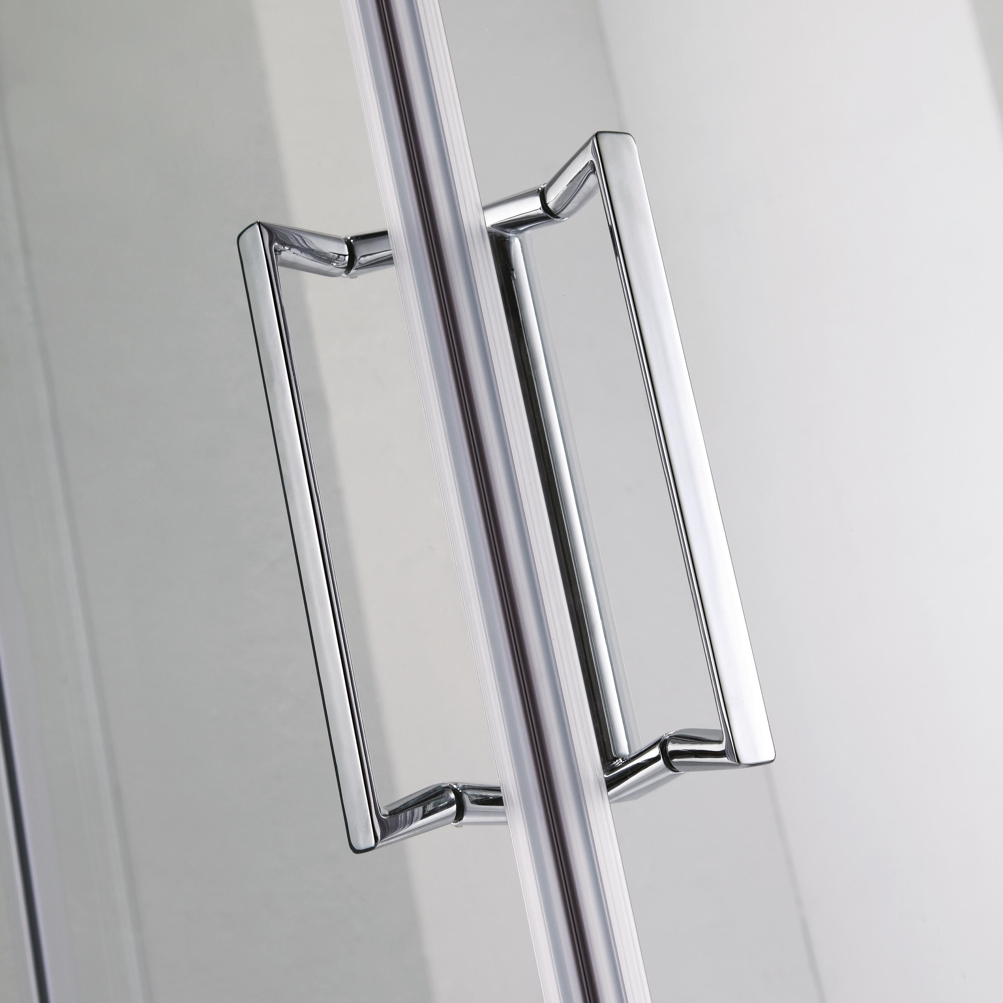 Porta doccia pieghevole L 100-110 cm x H 195 cm per nicchia in vetro trasparente SP. 6 mm, profilo lucido cromo, serie Slimline - 9