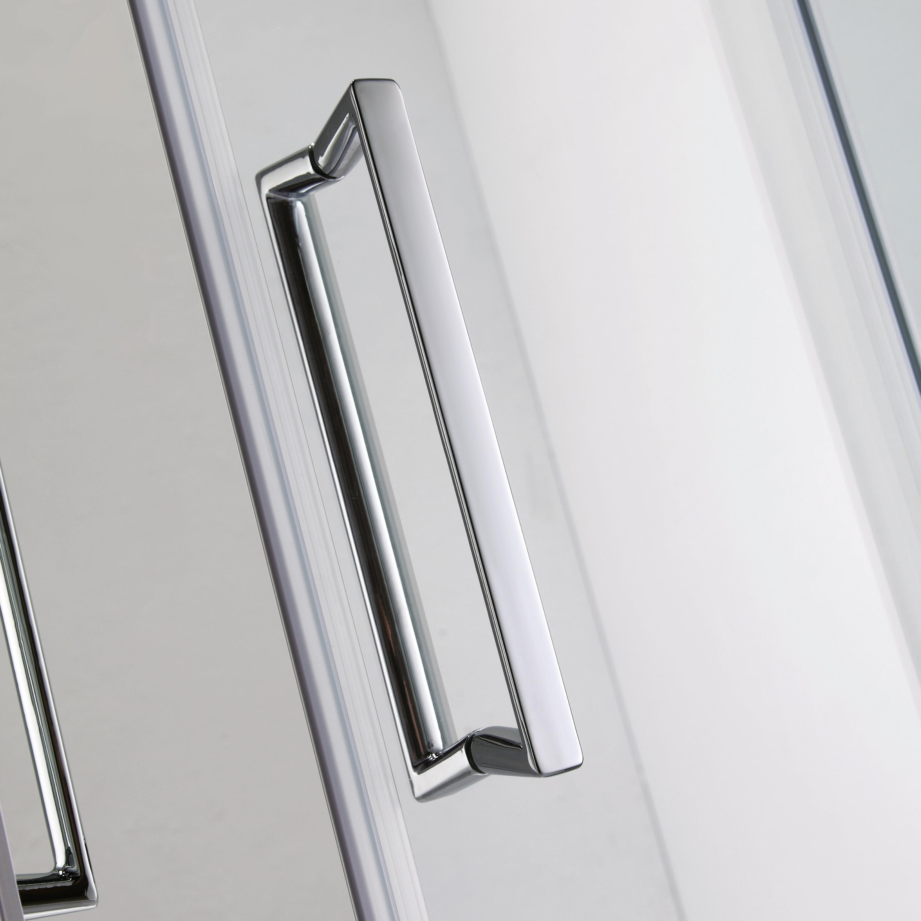 Porta doccia pieghevole L 100-110 cm x H 195 cm per nicchia in vetro trasparente SP. 6 mm, profilo lucido cromo, serie Slimline - 8