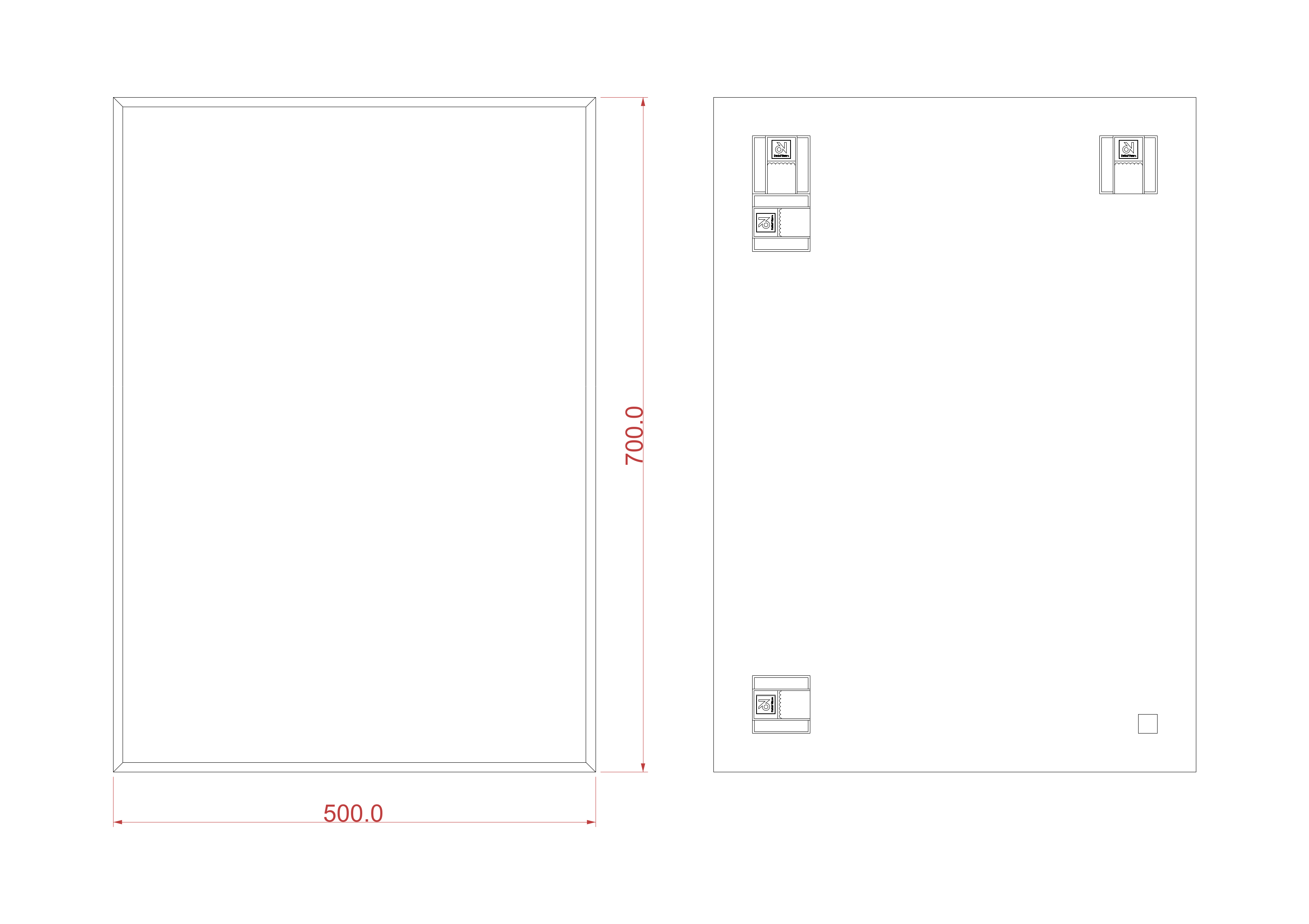 Lustro łazienkowe bez oświetlenia PROSTOKĄTNE 70 x 50 cm DUBIEL VITRUM - 2