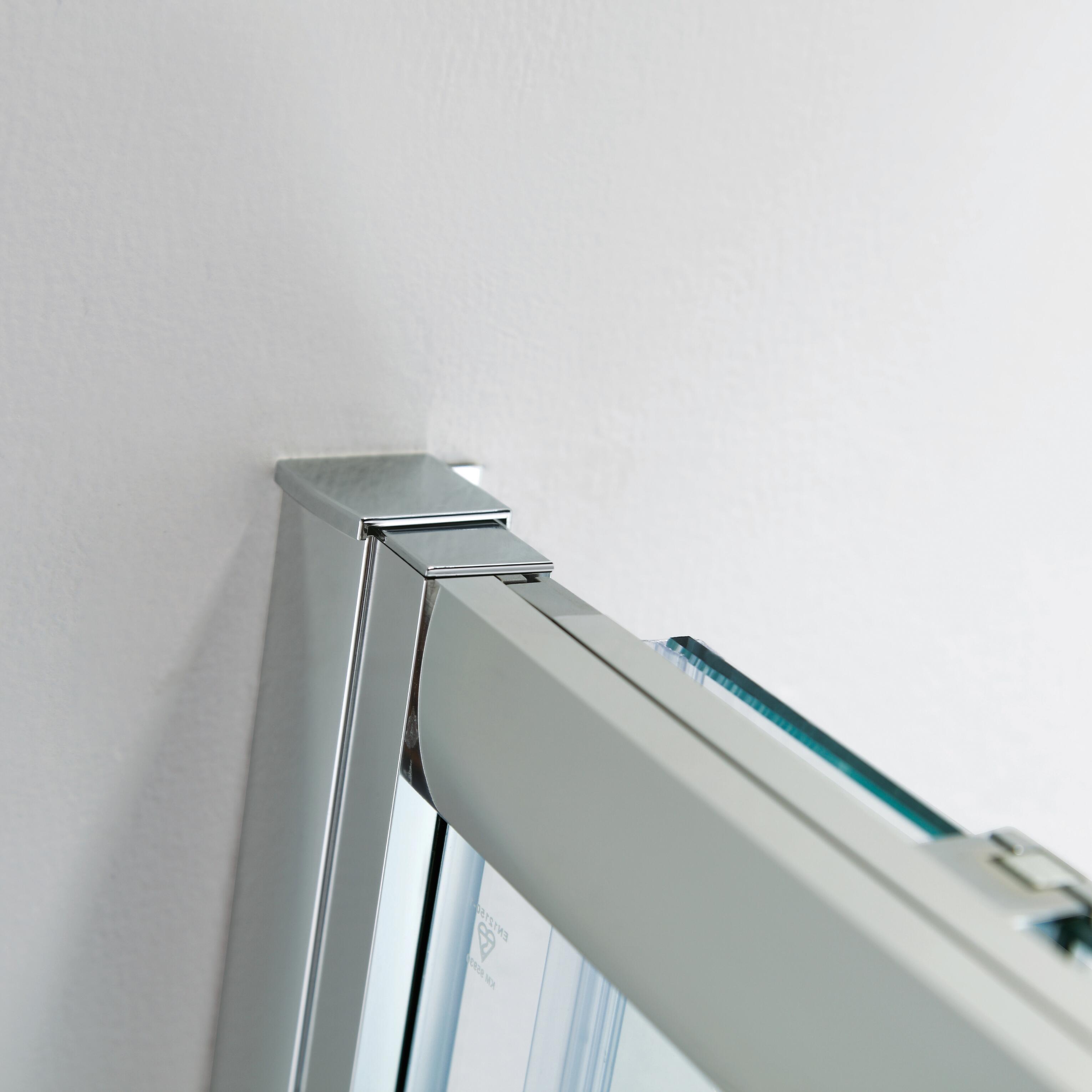 Porta doccia pieghevole L 100-110 cm x H 195 cm per nicchia in vetro trasparente SP. 6 mm, profilo lucido cromo, serie Slimline - 7