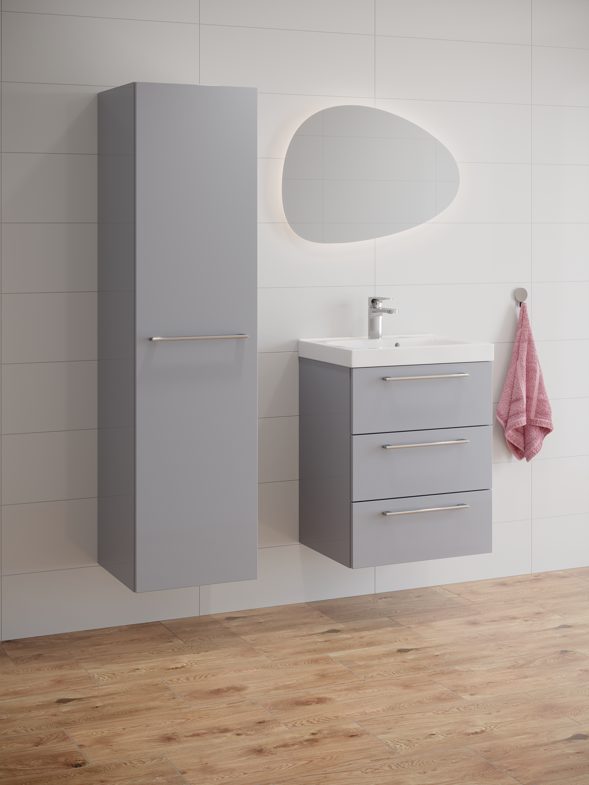 Lustro łazienkowe z oświetleniem wbudowanym Nova 80 x 55 DUBIEL VITRUM - 5