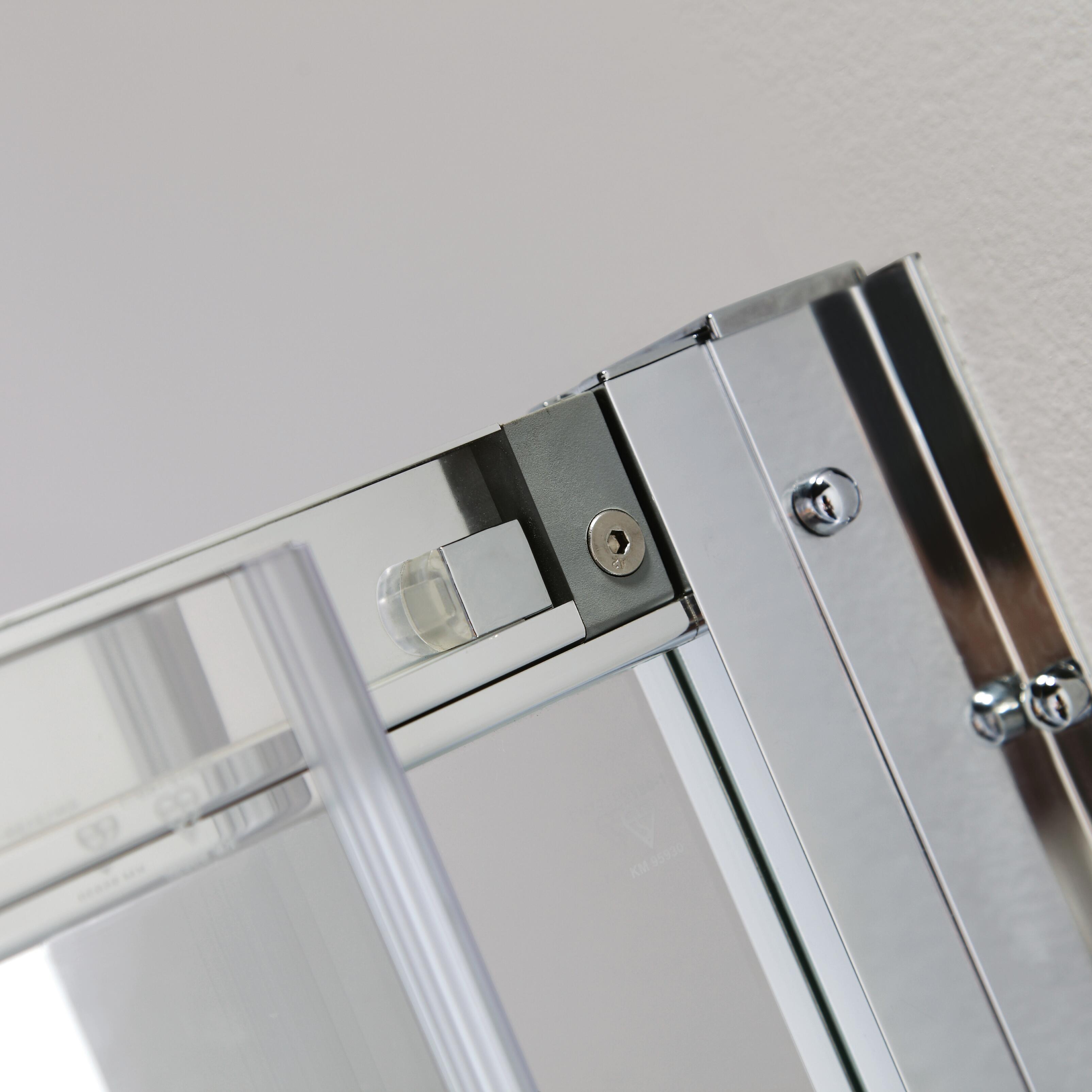 Porta doccia pieghevole L 100-110 cm x H 195 cm per nicchia in vetro trasparente SP. 6 mm, profilo lucido cromo, serie Slimline - 6