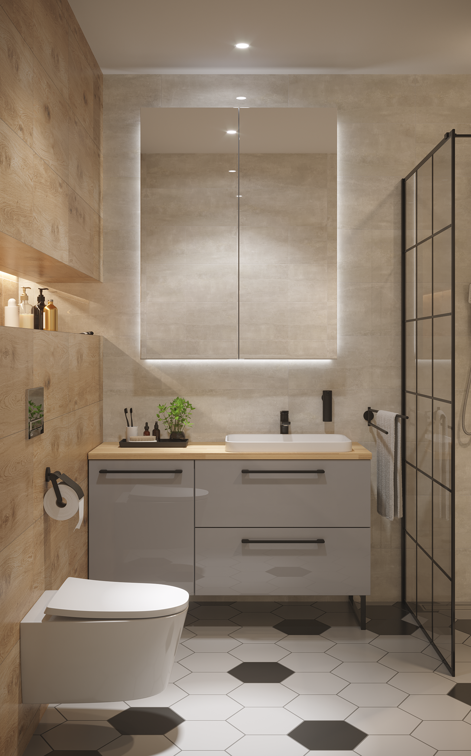 Umywalka konglomeratowa wpuszczana w blat 55 x 37 Aino - 3