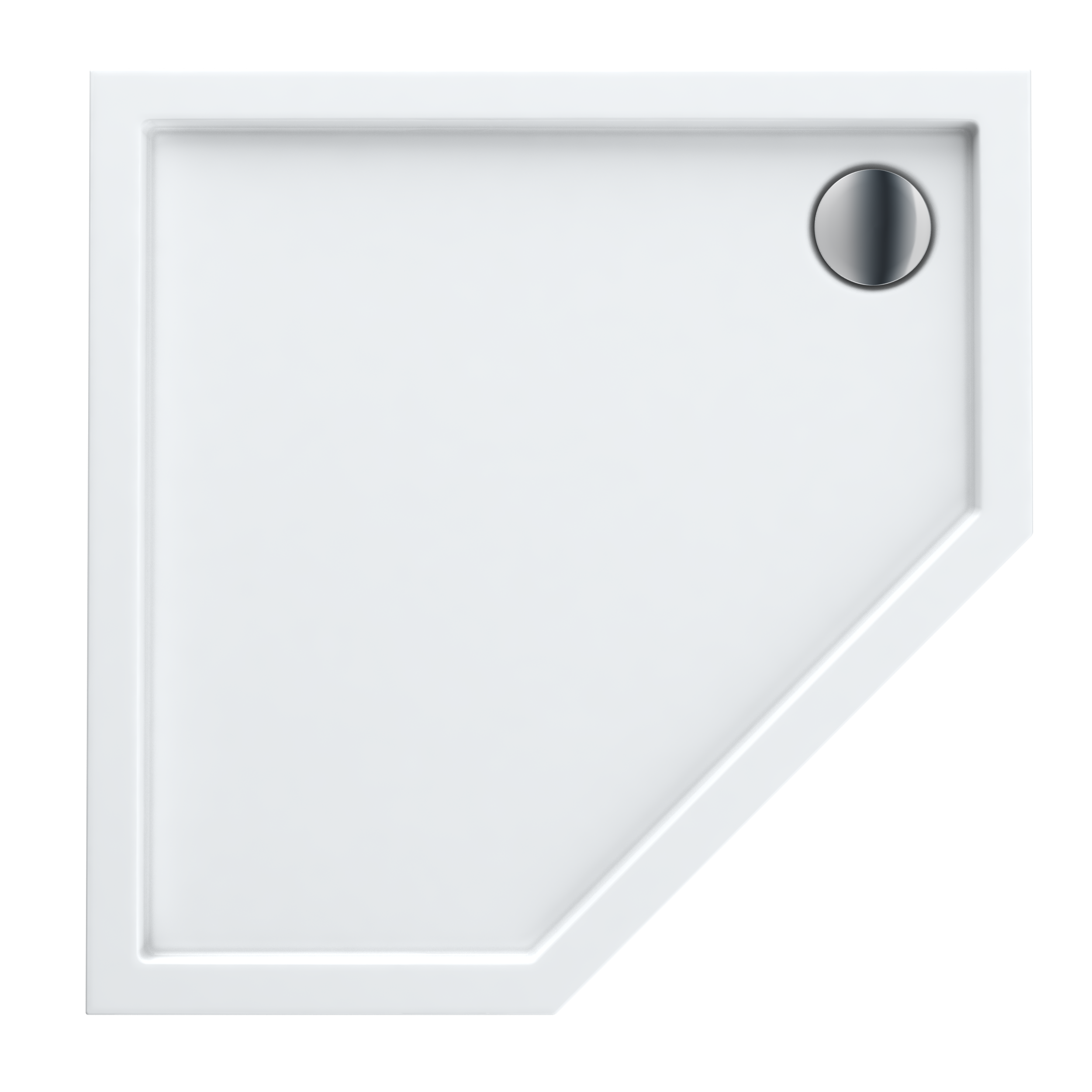 Brodzik do kabiny prysznicowej pięciokatny Ipsilon 8080x5 cm biały gładki Sensea