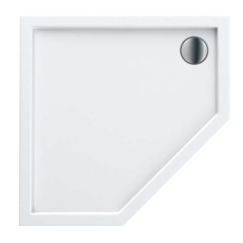 Brodzik do kabiny prysznicowej pięciokatny Ipsilon 8080x5 cm biały gładki Sensea