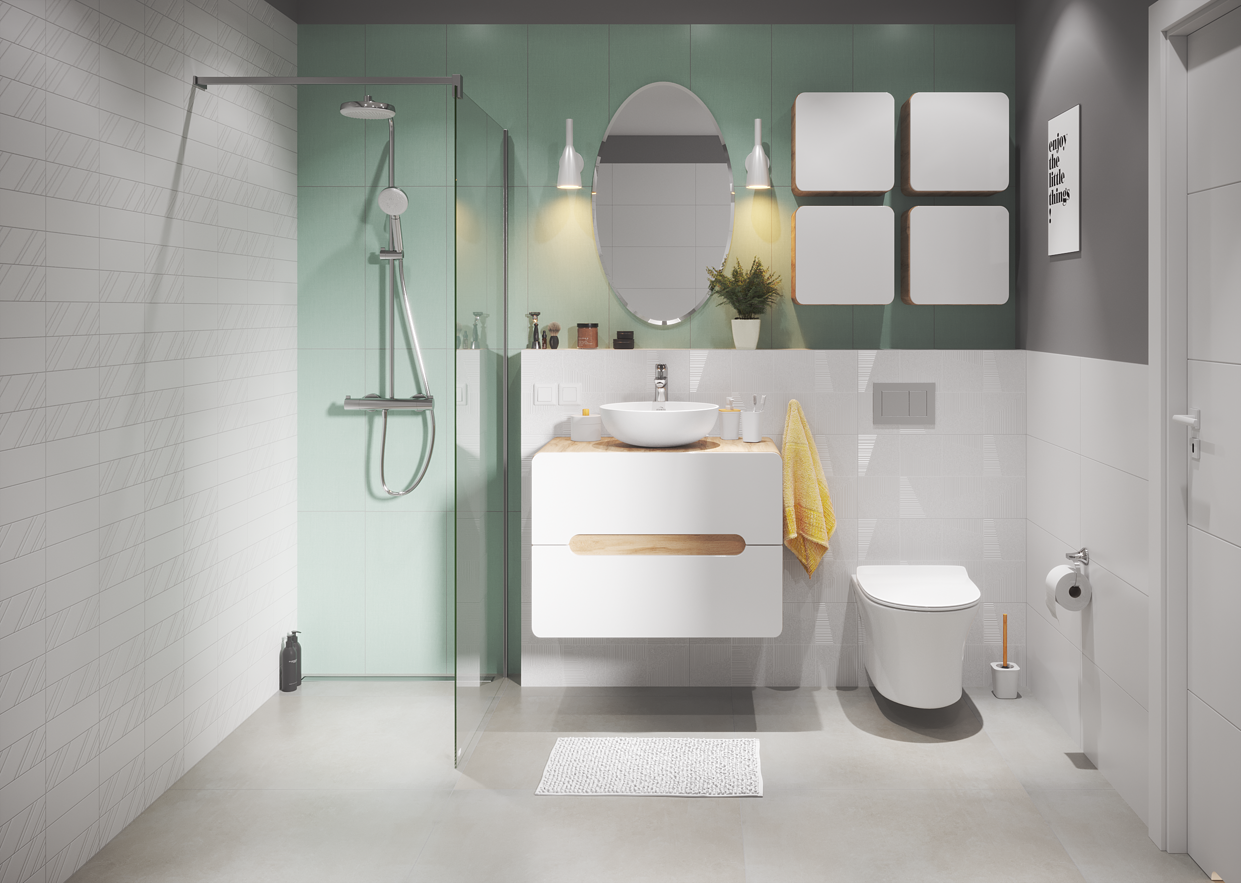 Umywalka ceramiczna nablatowa Dokos 40 Invena - 5