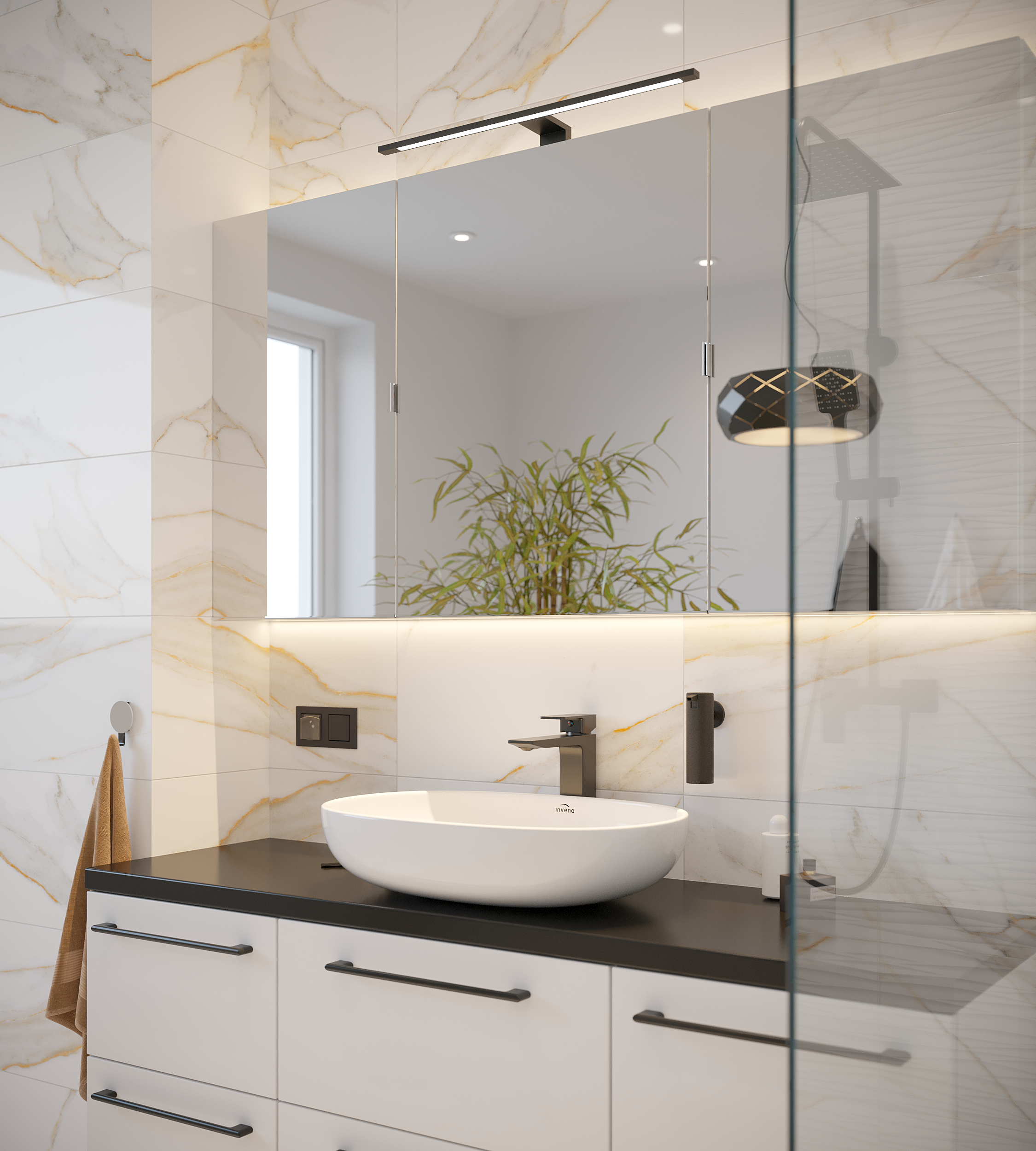 Kabina Walk-in Remix 100x200 transparentna profil czarny Sensea - 9